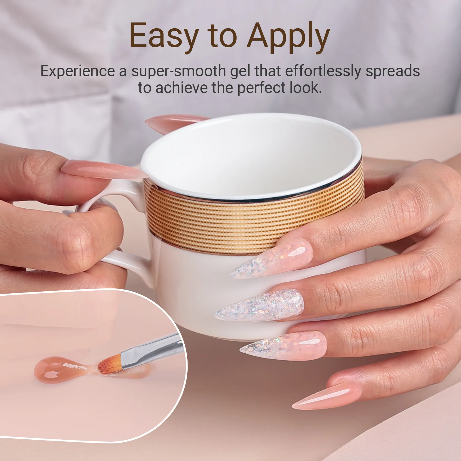 6 Colors Poly Nail Extension Gel Kit in Daily Nude Tones