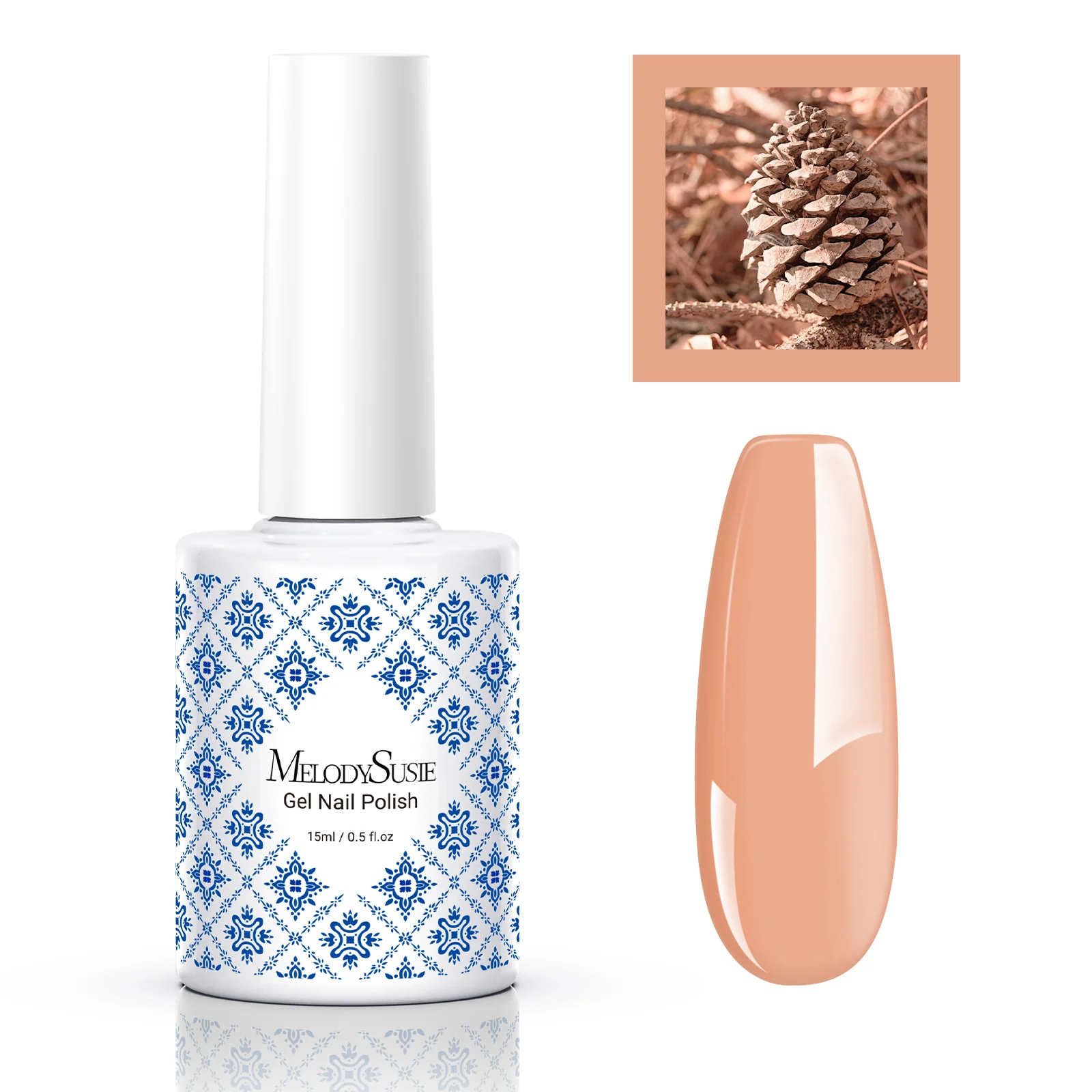 Fleurwee 不含 HEMA、不含 HPMA、不含 TPO 植物基凝胶指甲油 0.5 fl oz/15ml - P47 Pinecone Brown