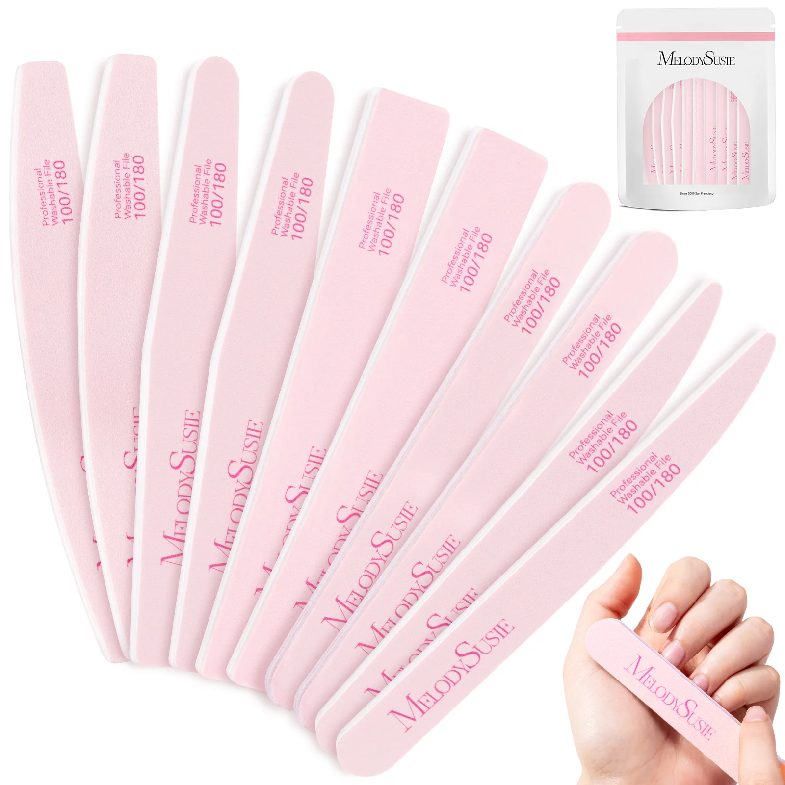 MelodySusie Dual-Sided Nail Files and Buffers Set, 6 Pieces