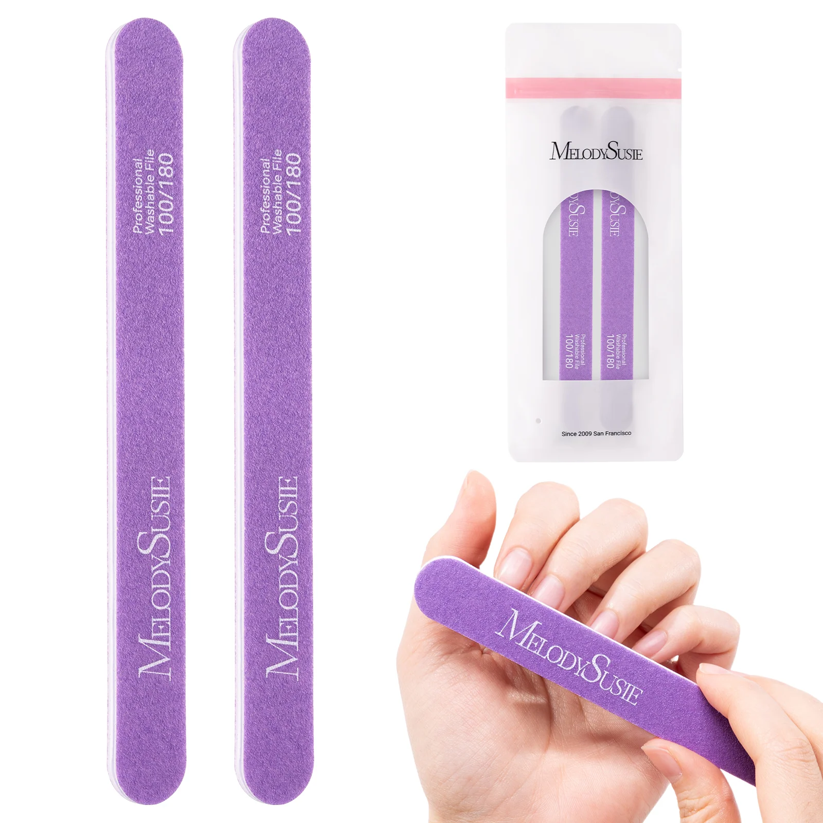 MelodySusie Dual-Sided Nail Files and Buffers Set, 6 Pieces