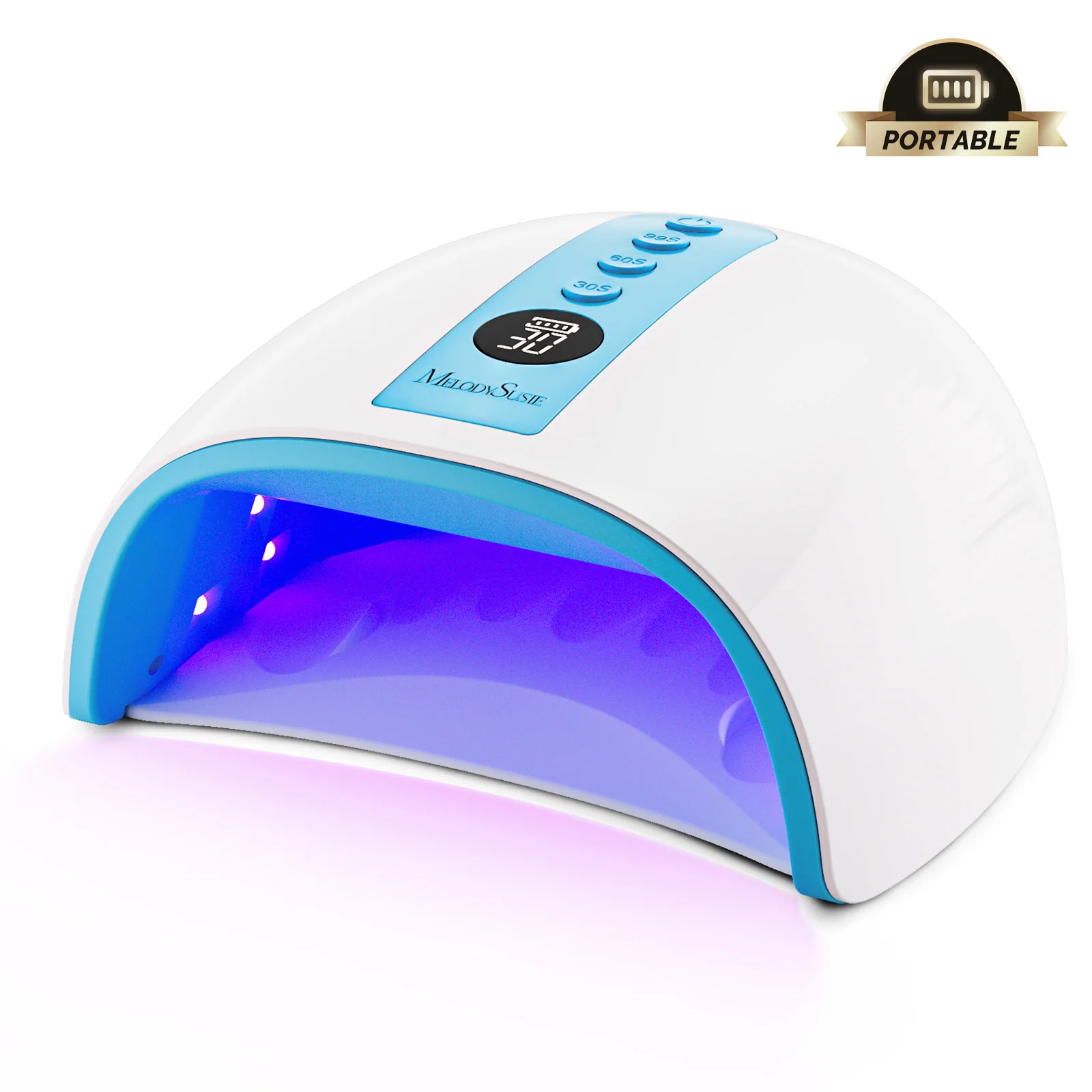 P-PLUS30G 充电式无线 UV/LED 美甲灯 - 蓝色