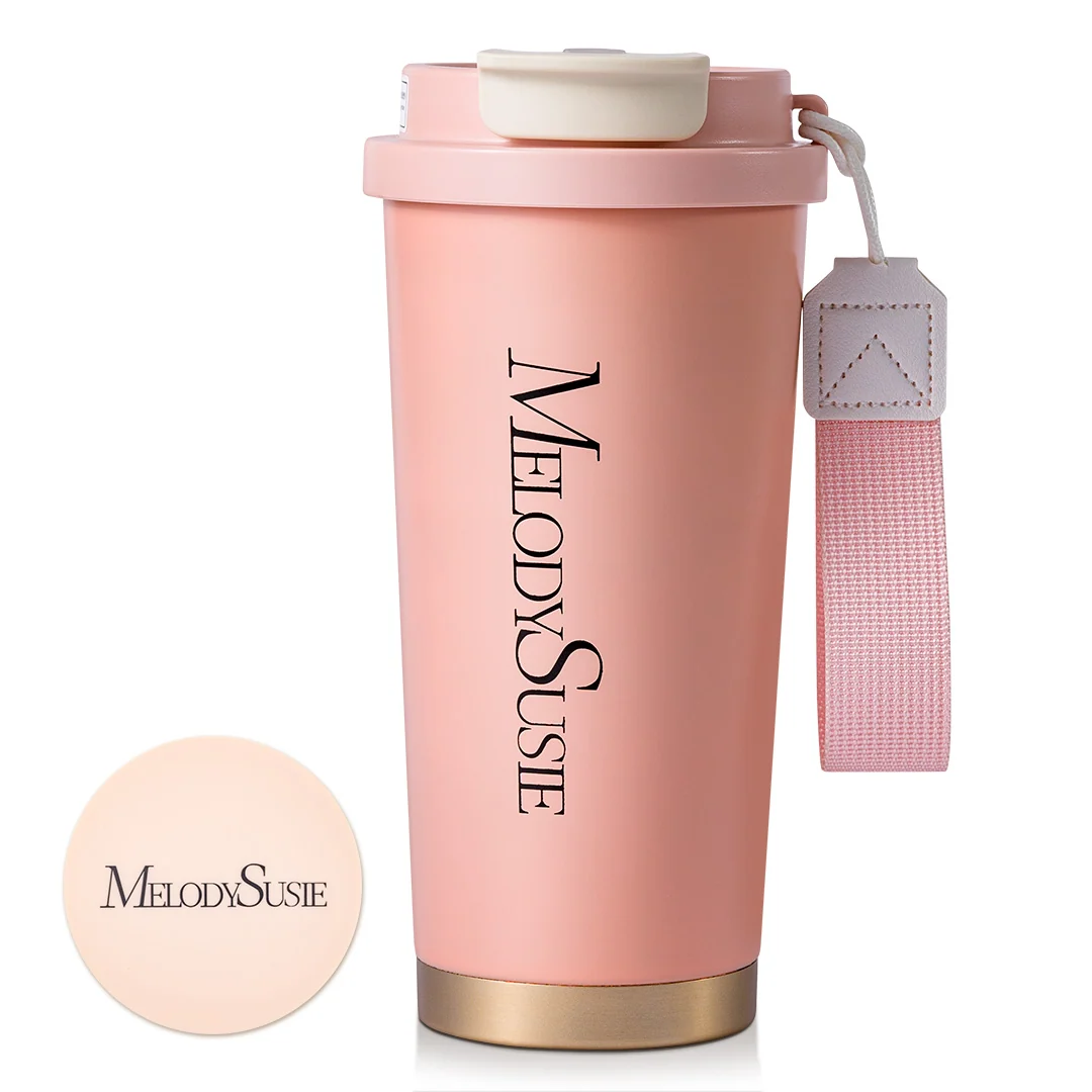 MelodySusie 粉色 17oz 不锈钢旅行咖啡杯