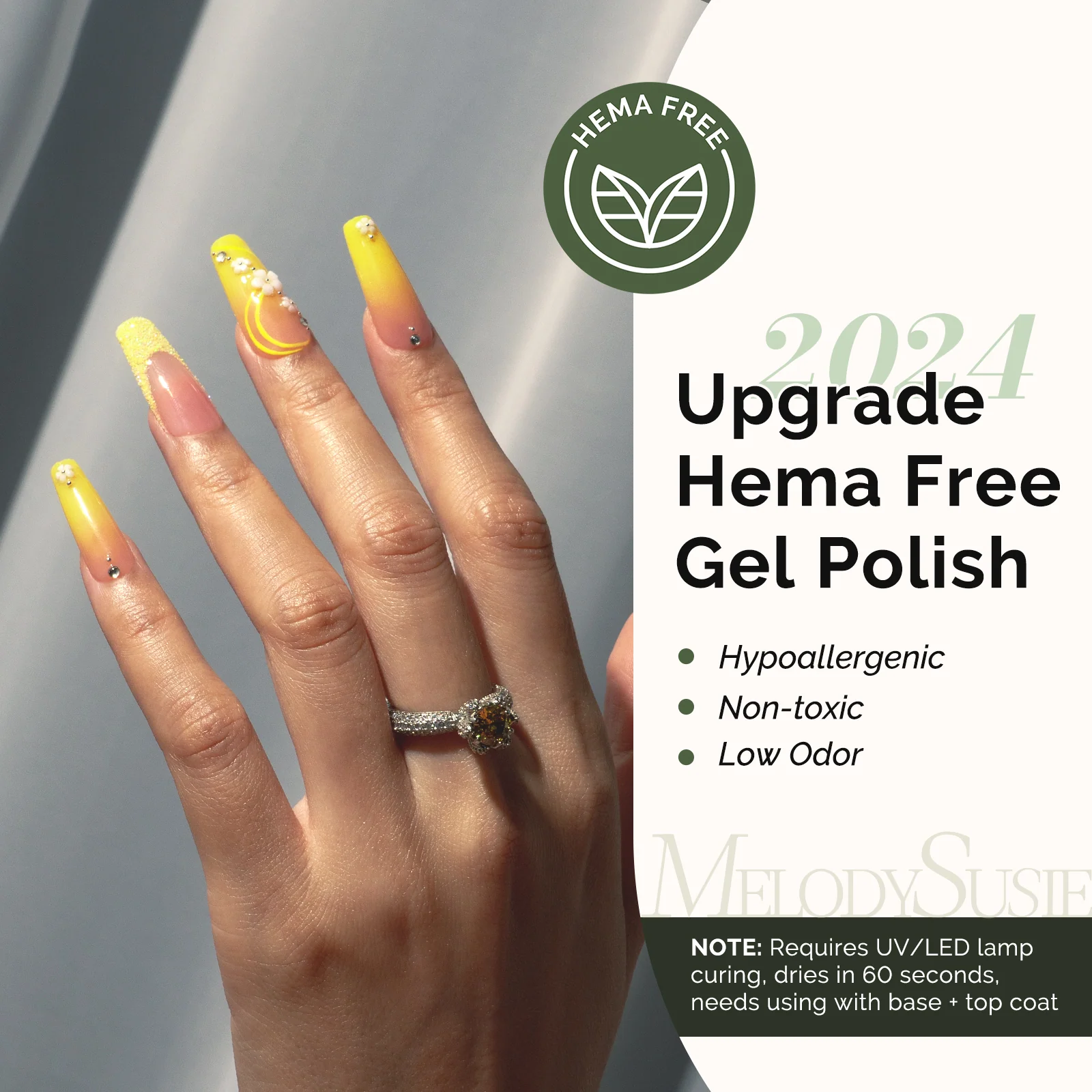 301 Lemonade Yellow HEMA-Free Gel Nail Polish 0.5 fl oz/15ml