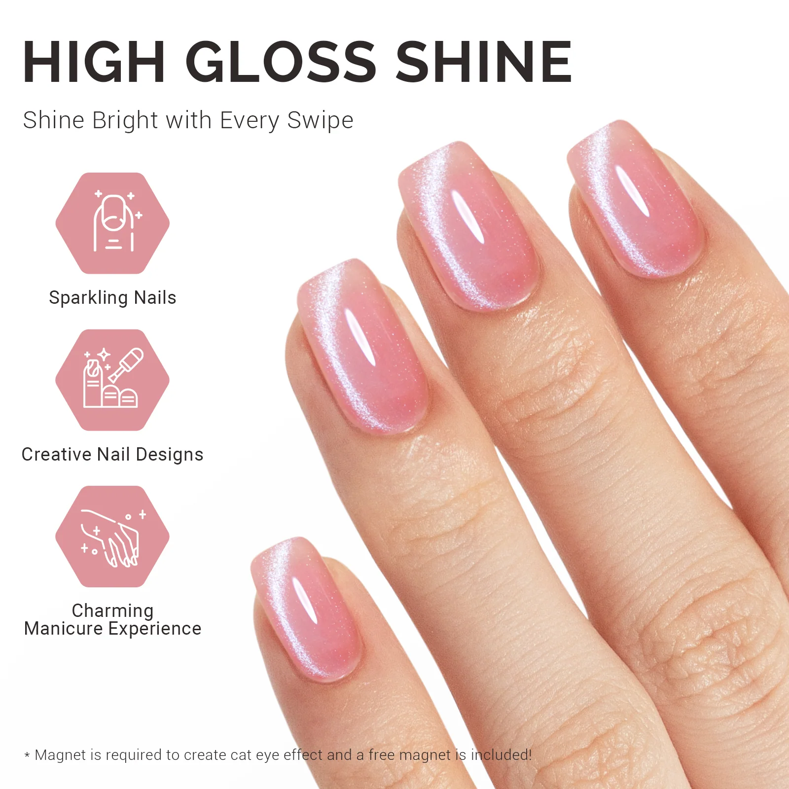Jeweliver 猫眼甲油胶 0.5 fl oz/15ml - Light Pink B5602