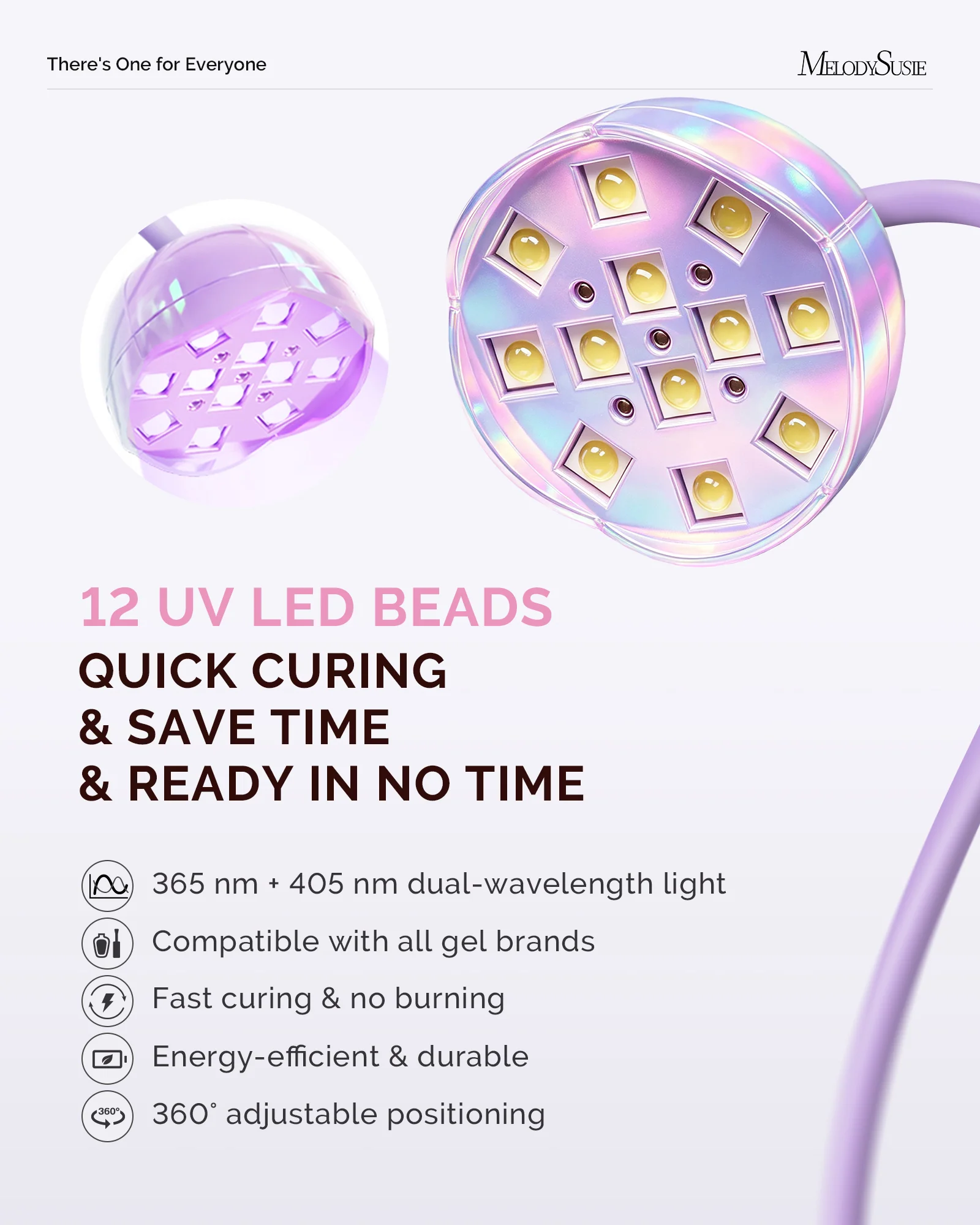P-ArtM2 Gooseneck Cordless UV Nail Lamp in Pearl Purple