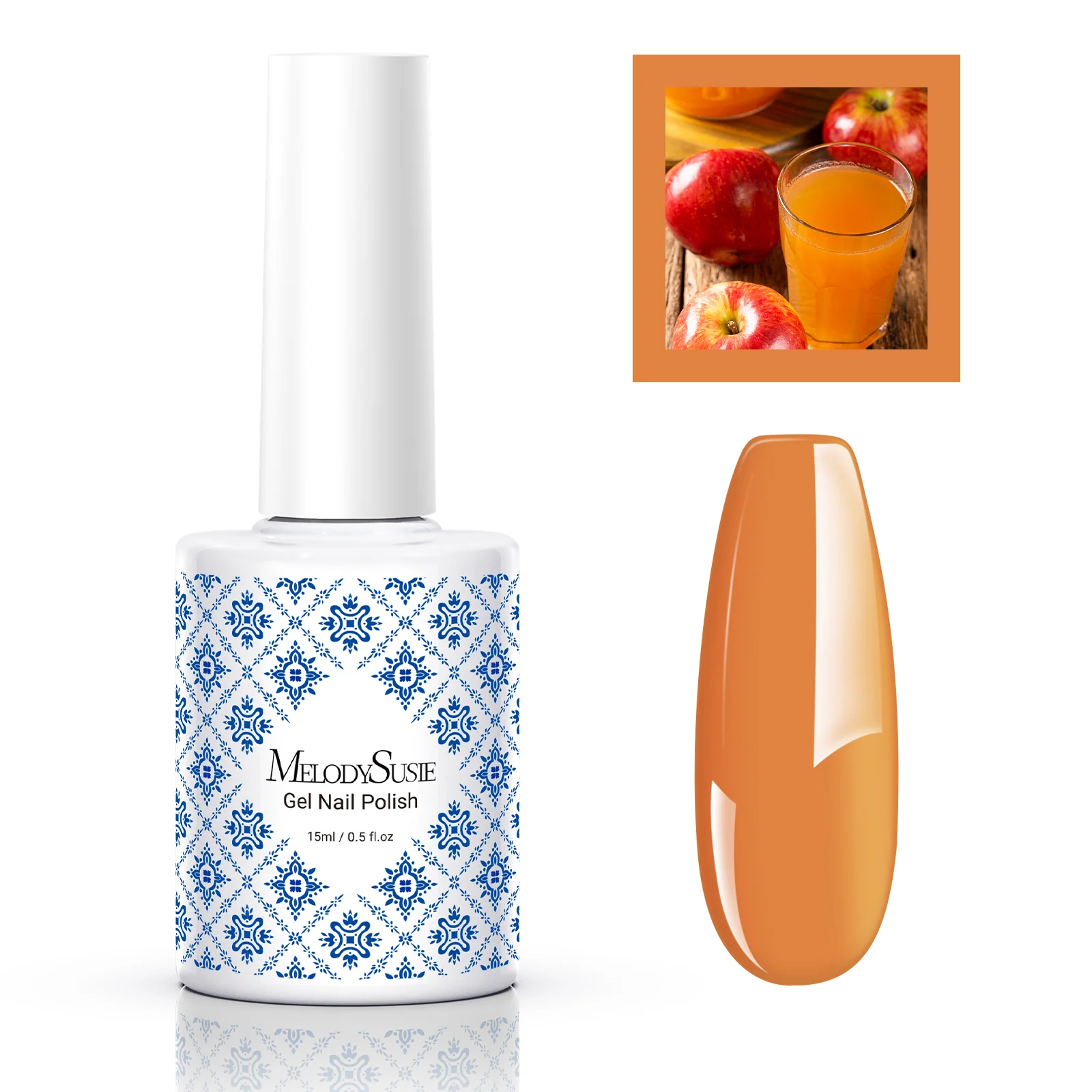 Fleurwee 无 HEMA 无 HPMA 无 TPO 植物基光疗甲油胶 0.5 fl oz/15ml - P51 Cider Rusty-Orange