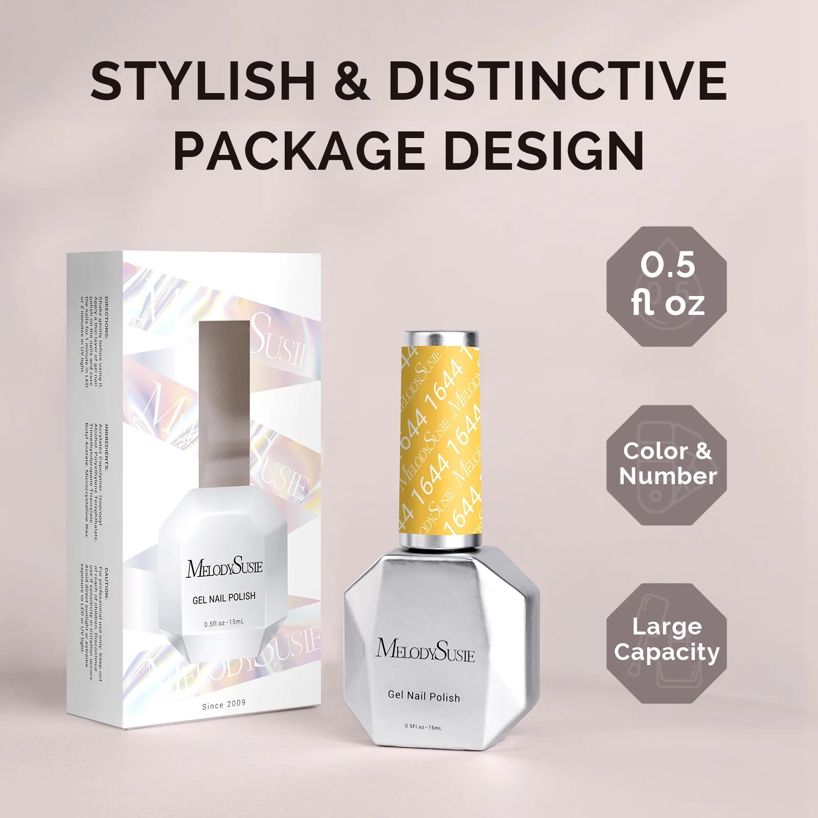 1644 Autumn Leaf Yellow - TPO-Free Faster UV Curing Gel Nail Polish(15ml)