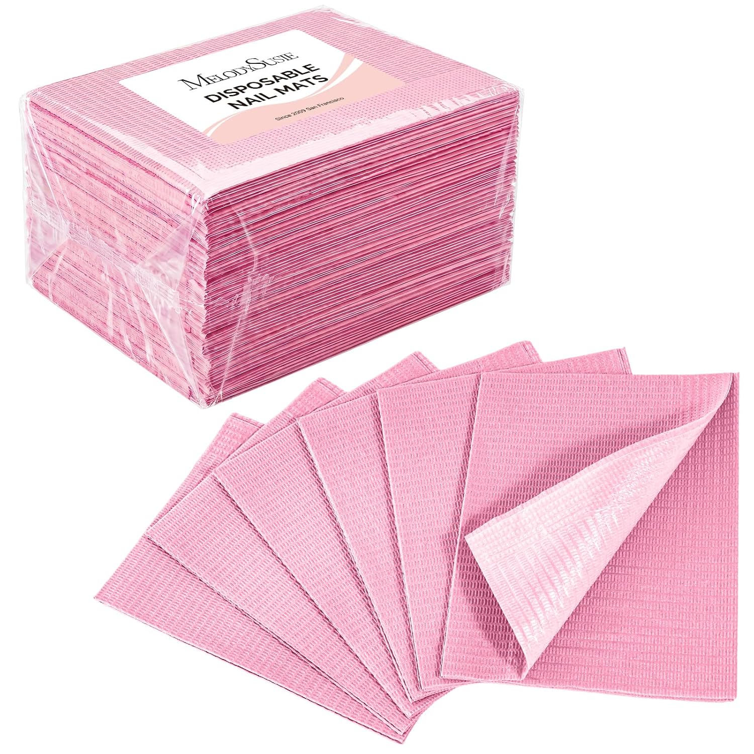 MelodySusie Disposable Nail Mats 3-Ply Absorbent Table Pads 50 Pcs