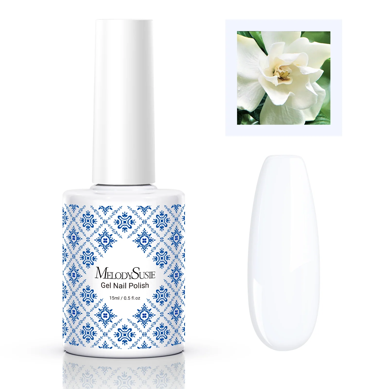 Fleurwee 不含 HEMA、HPMA 和 TPO 植物基凝胶指甲油 0.5 fl oz/15ml - P14 栀子白