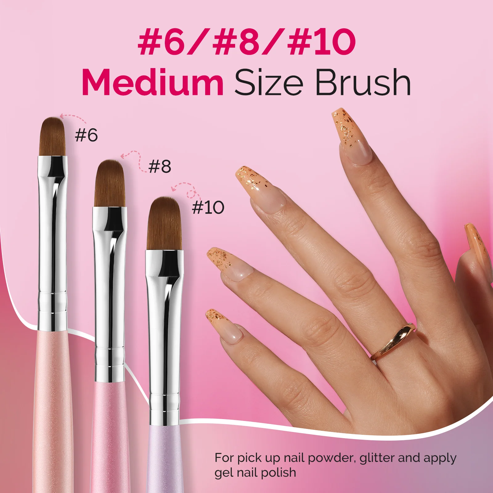 Gel Nail Art Brush Set, 7 Pieces for Detailed Nail Work