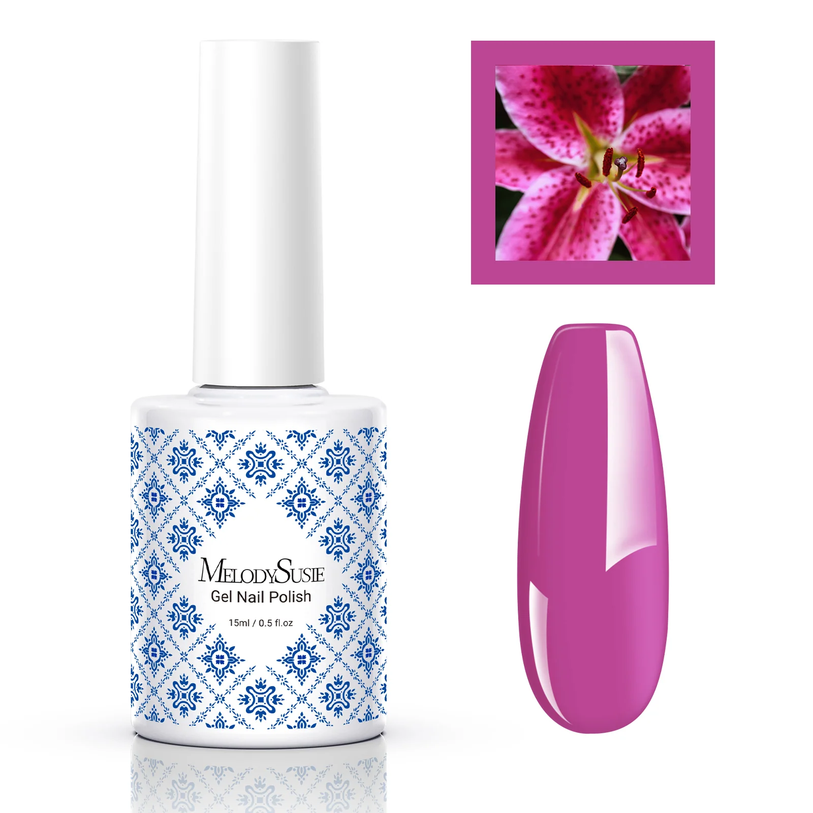 Fleurwee HEMA-Free & HPMA-Free & TPO-Free Gel Nail Polish Plant-based 0.5 fl oz/15ml - P23 Pink Lily