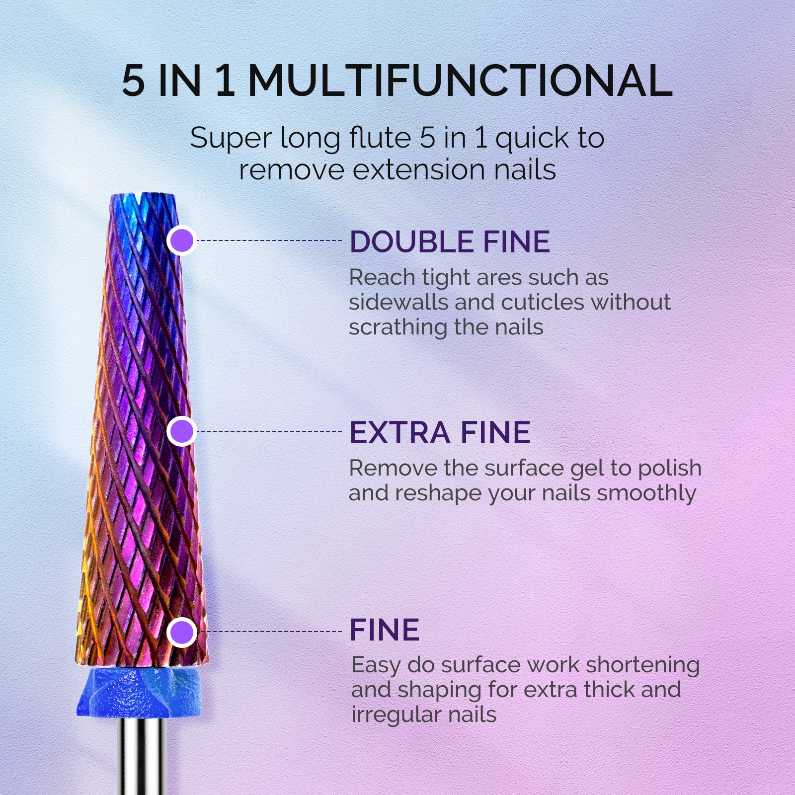 3Pcs Carbide Tungsten Nail Drill Bits Set for Electric Drills