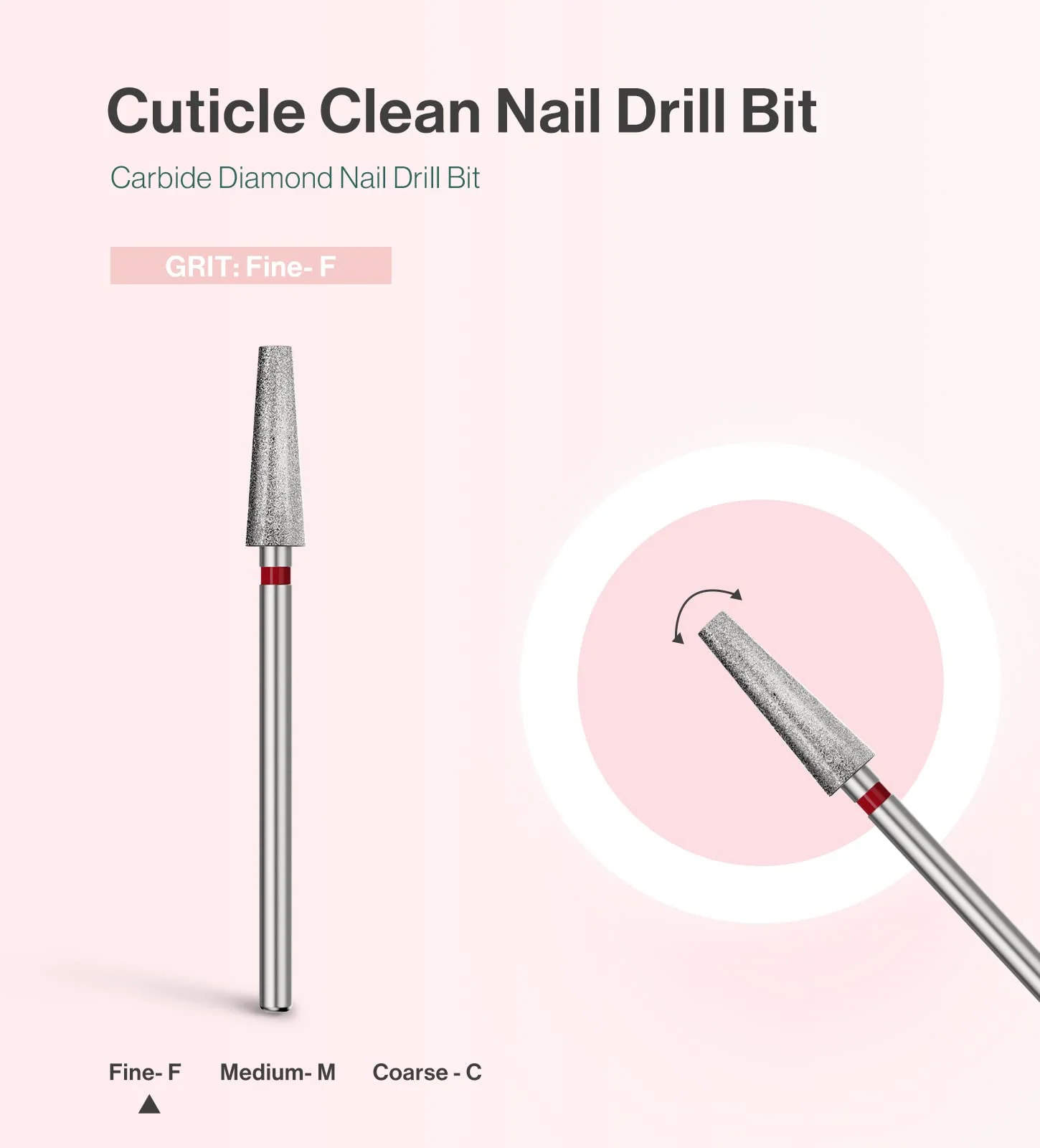 4mm 4mm Long Tapered Barrel Carbide Diamond Under Nail Cleaner Drill Bit