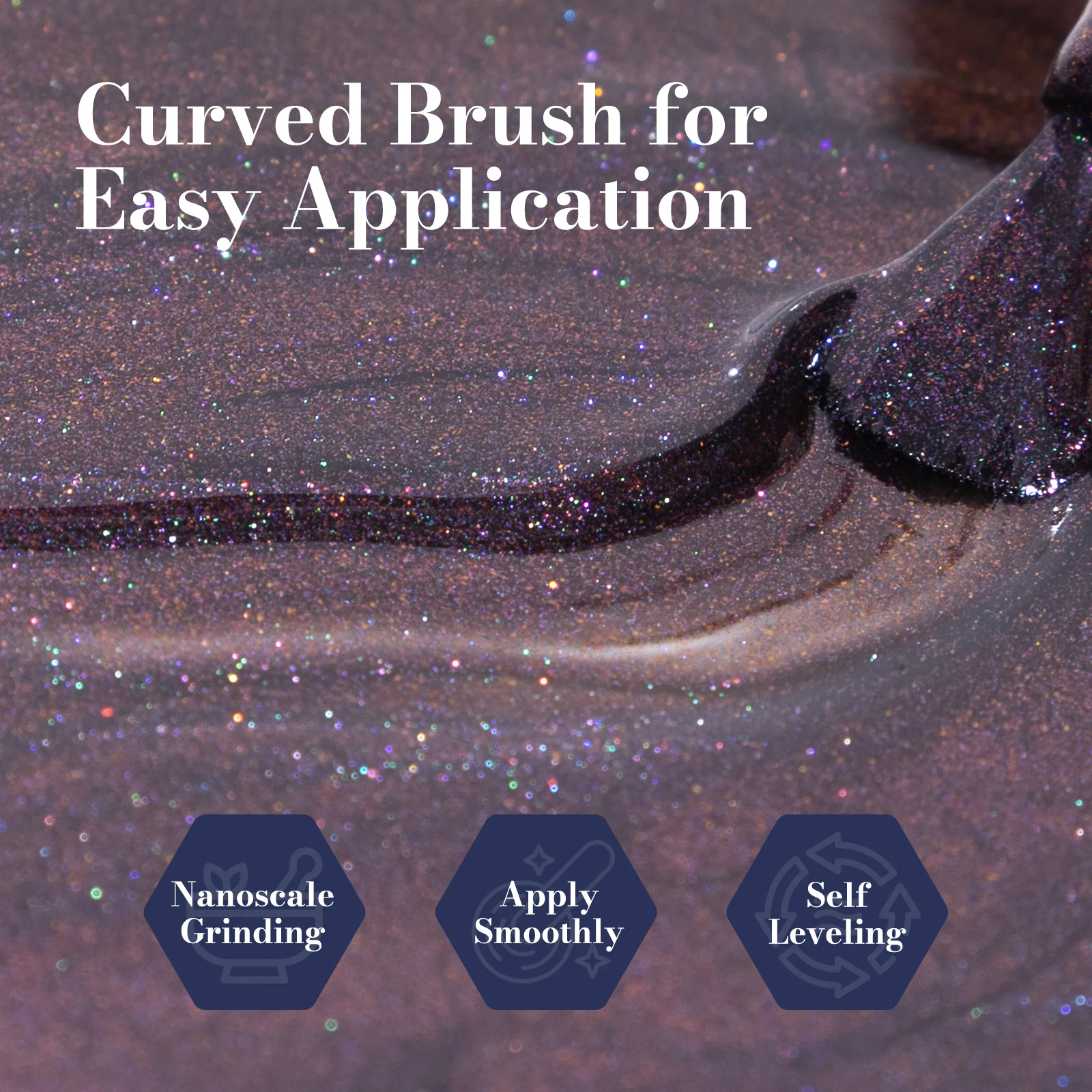 Fleurwee HEMA-Free & HPMA-Free & TPO-Free Gel Nail Polish Plant-based 0.5 fl oz/15ml - P60 Starry Sky Begonia Black