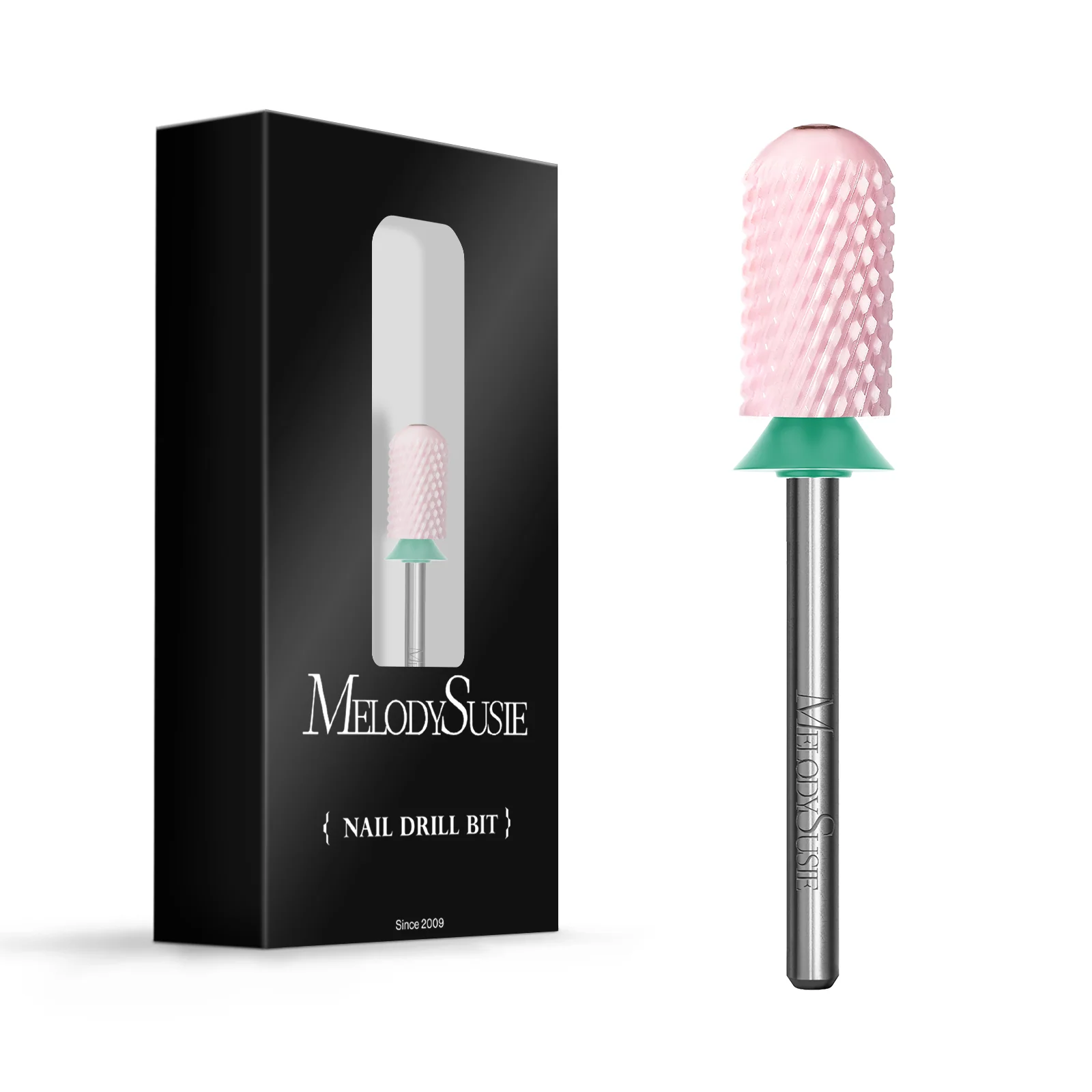 Smooth Round Top Large Barrel Ceramic Nail Drill Bit, Extra Fine Pink