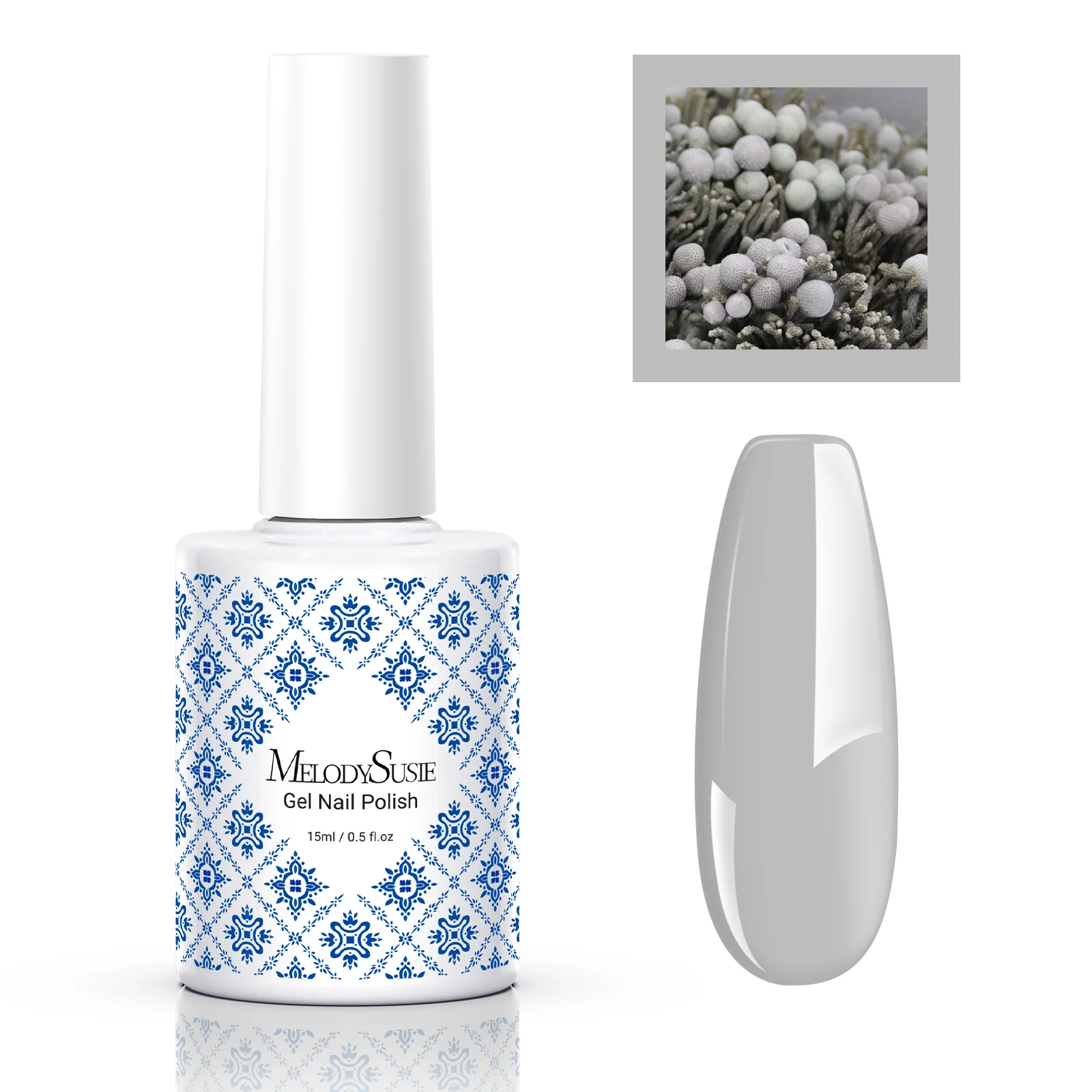Fleurwee HEMA-Free & HPMA-Free & TPO-Free Gel Nail Polish Plant-based 0.5 fl oz/15ml - P18 Brunia Gray