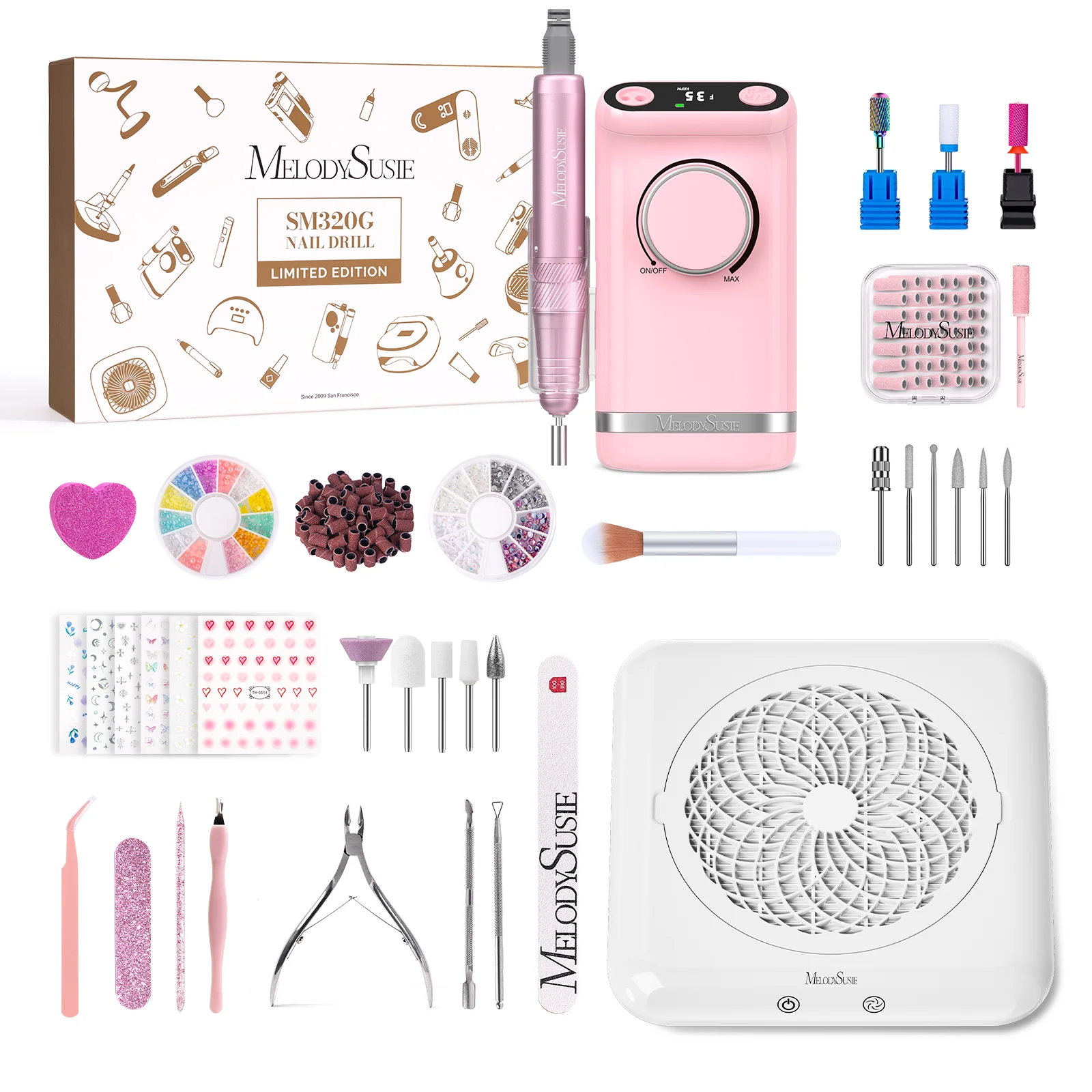 SM320G Rechargeable 35,000RPM Nail Drill Gift Box