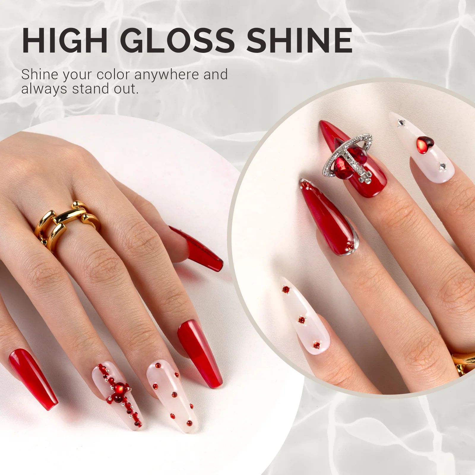 Valentine's Day Gel Nail Polish Love Sparkle Set - 8 Colors