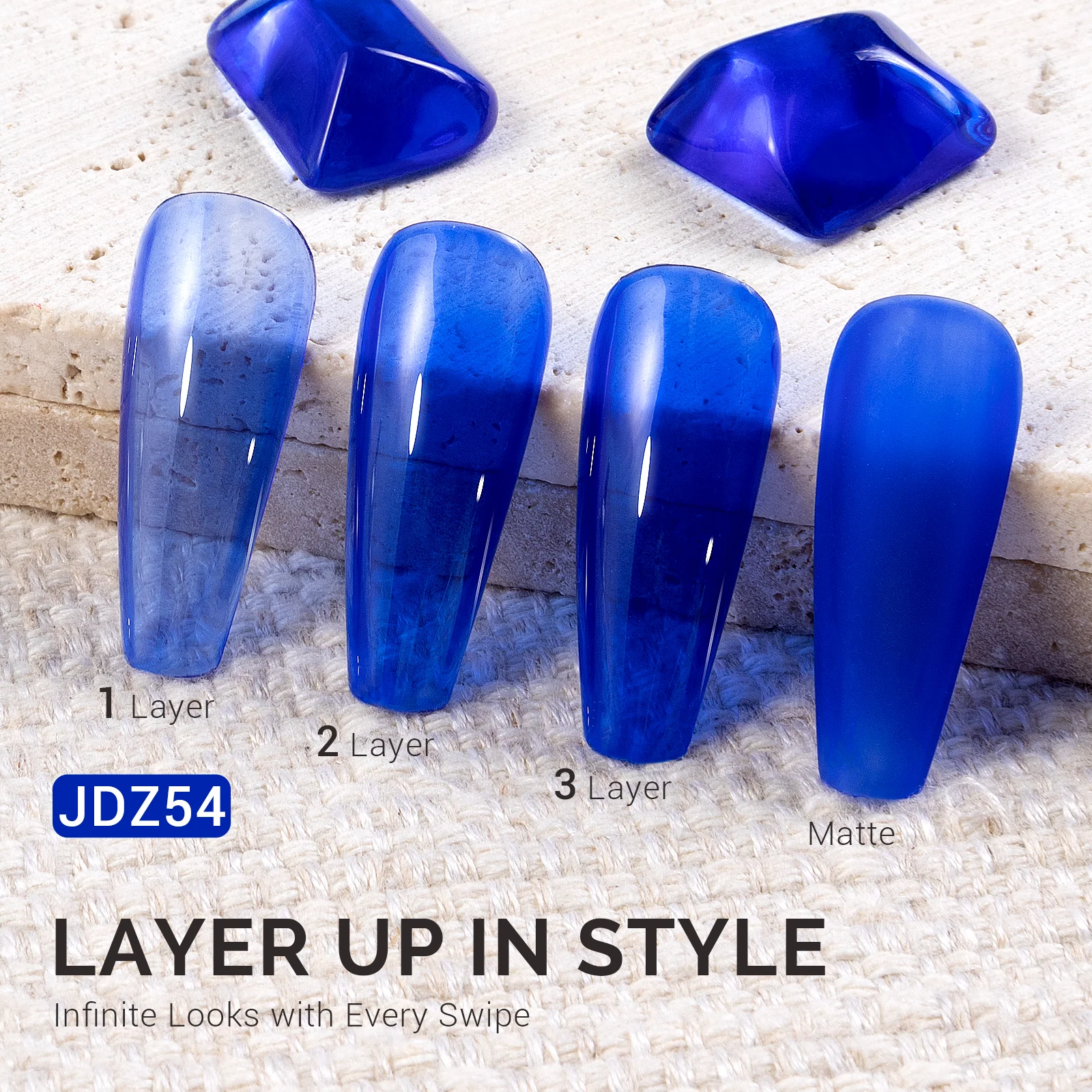 Jeweliver 果冻无TPO凝胶指甲油 15ml 蓝色坦桑石 15ml 色号 JDZ54