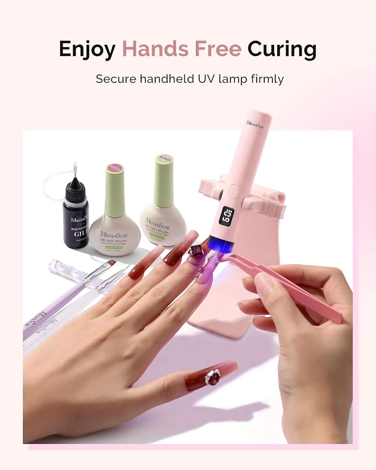 MelodySusie Nail Lamp Stand and Holder for Flash Cure Handheld UV Light