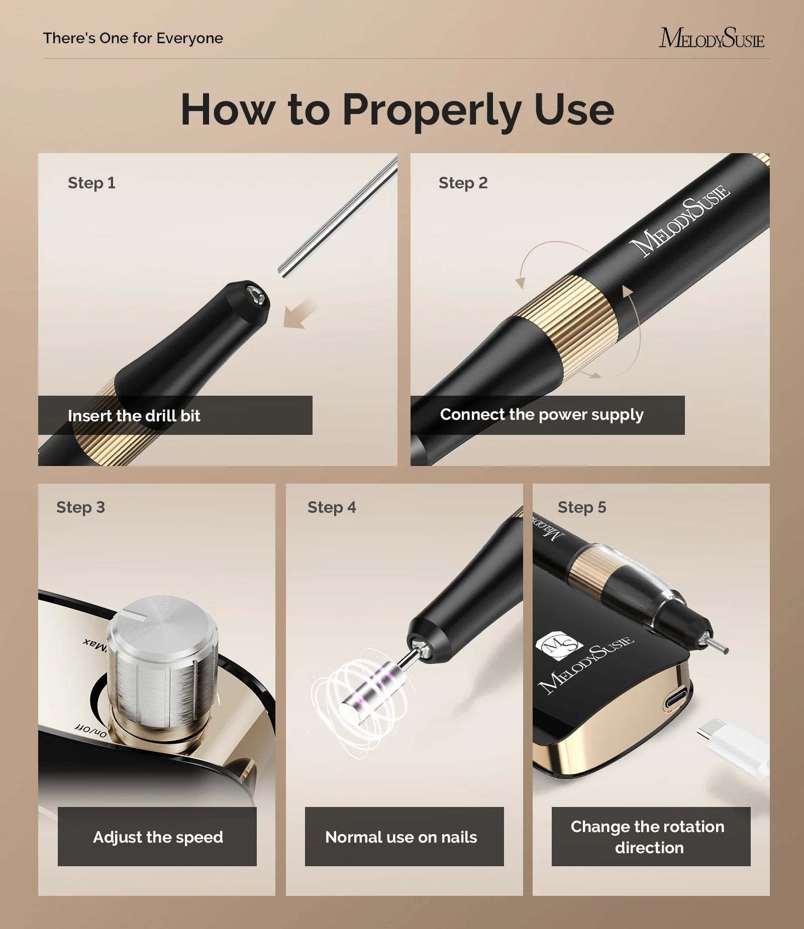 SM200F Clip-On Advanced Rechargeable Nail Drill 35,000RPM in Black