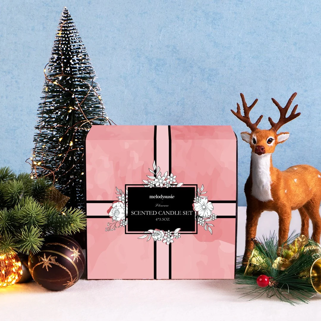 Melodysusie Holiday Scented Candle Gift Set for Seasonal Gifting