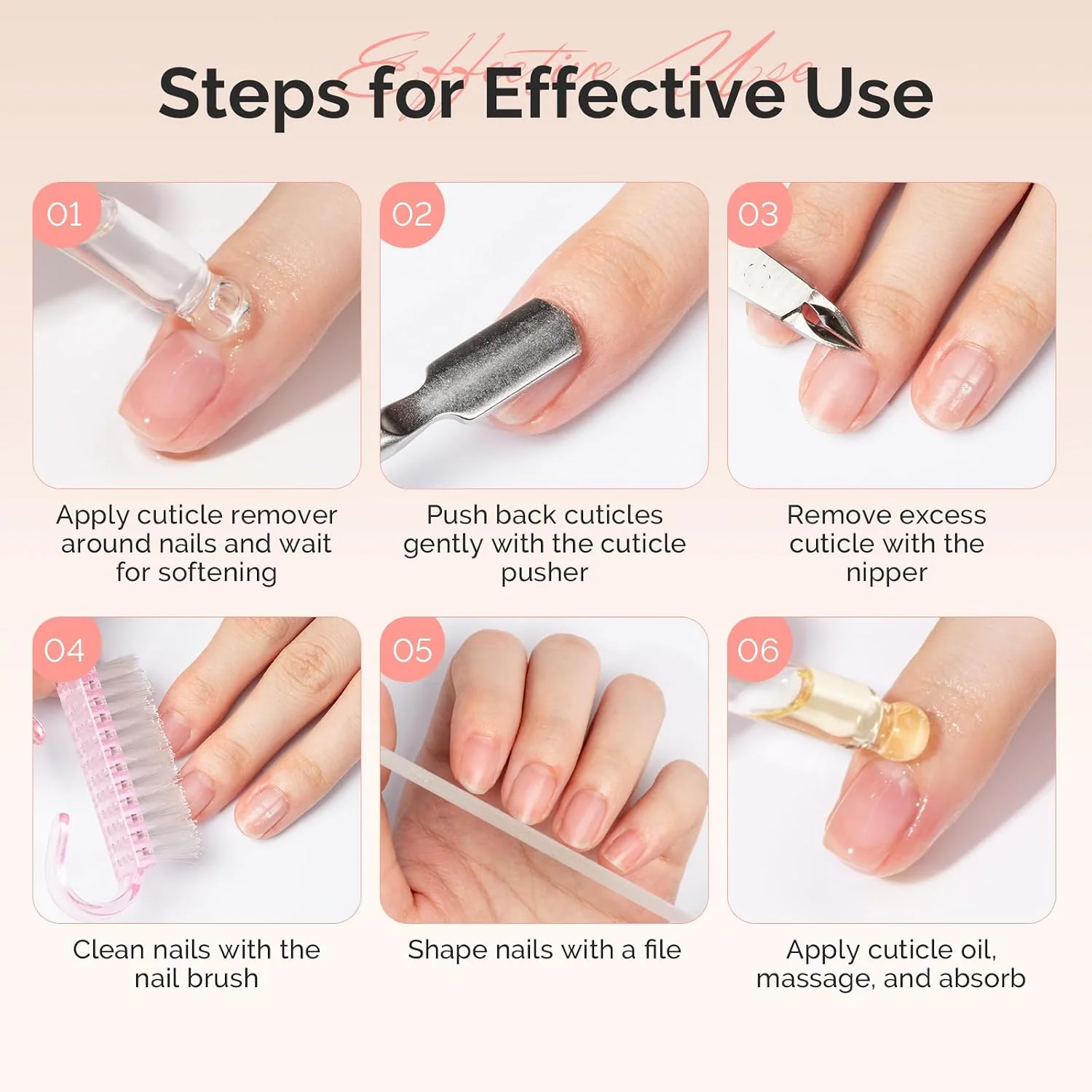 Cuticle Remover Kit with Nourishing Cuticle Oil and 7-in-1 Manicure Tools