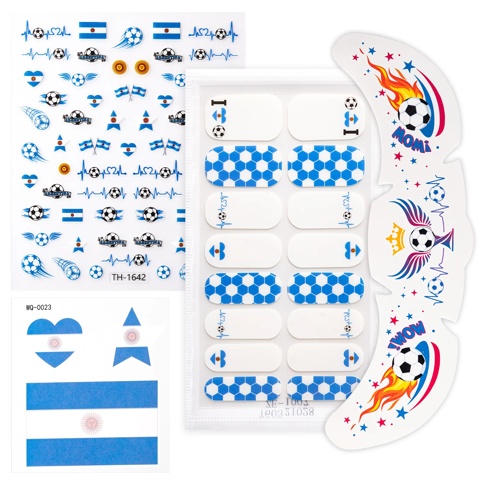 Gameday FanGlow Kit World Cup Soccer Flag Nail Strips and Face Tattoos