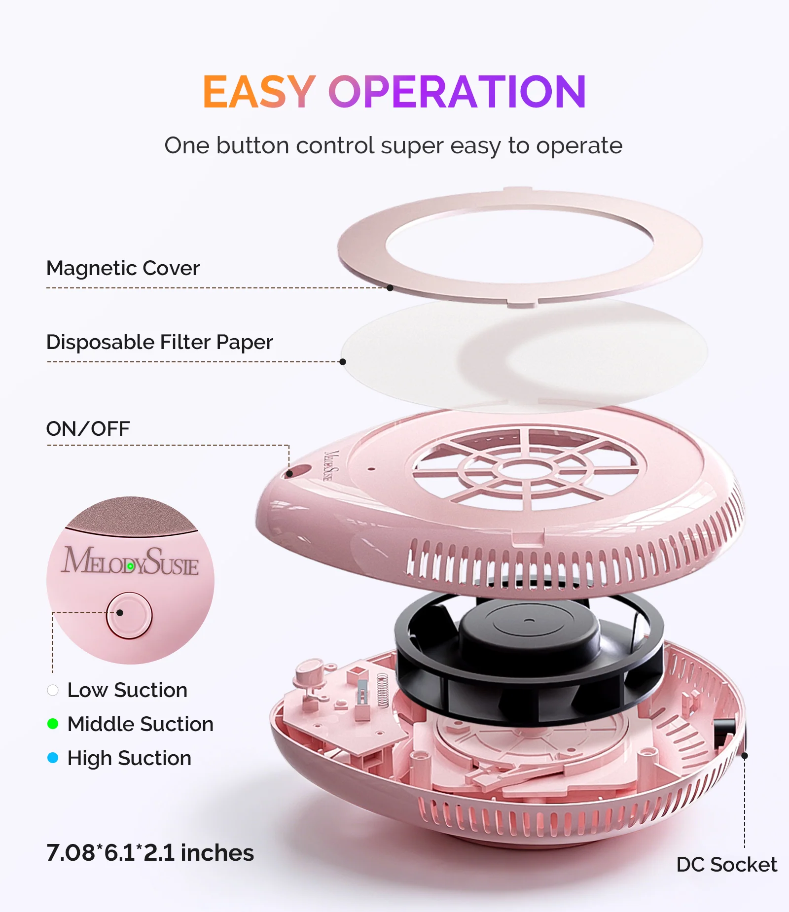 PProR Nail Dust Collector Pink Kit with 3 Speed Settings and 30 Filters