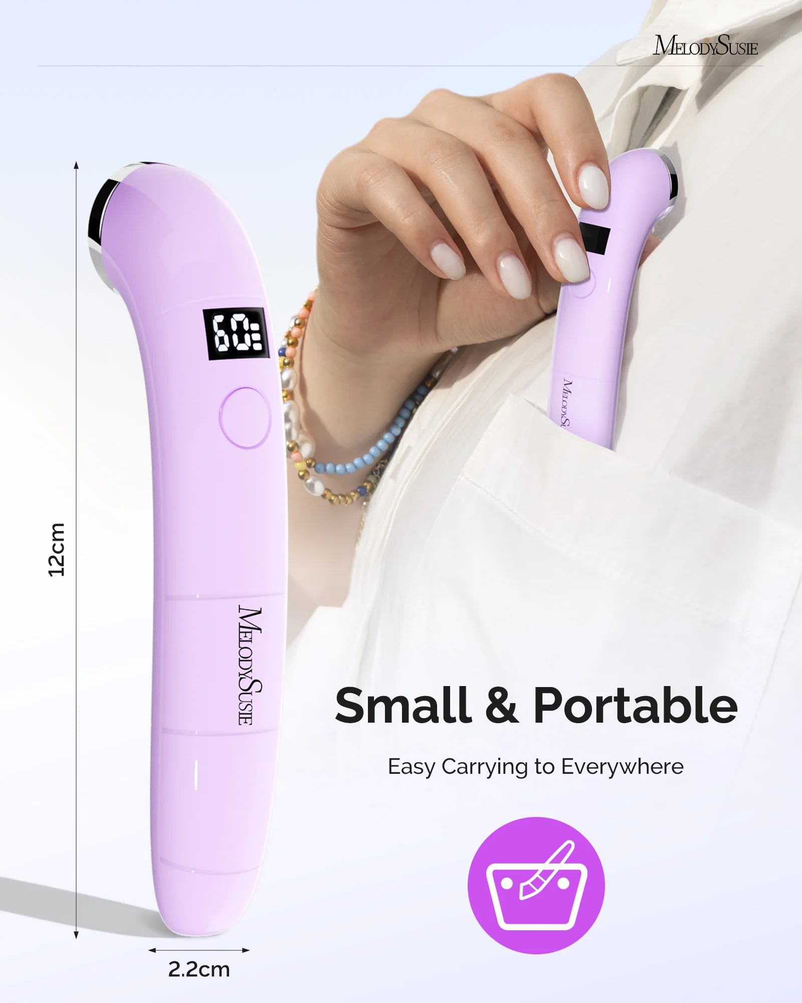P-ART01A Rechargeable LED/UV Nail Lamp, Purple Edition