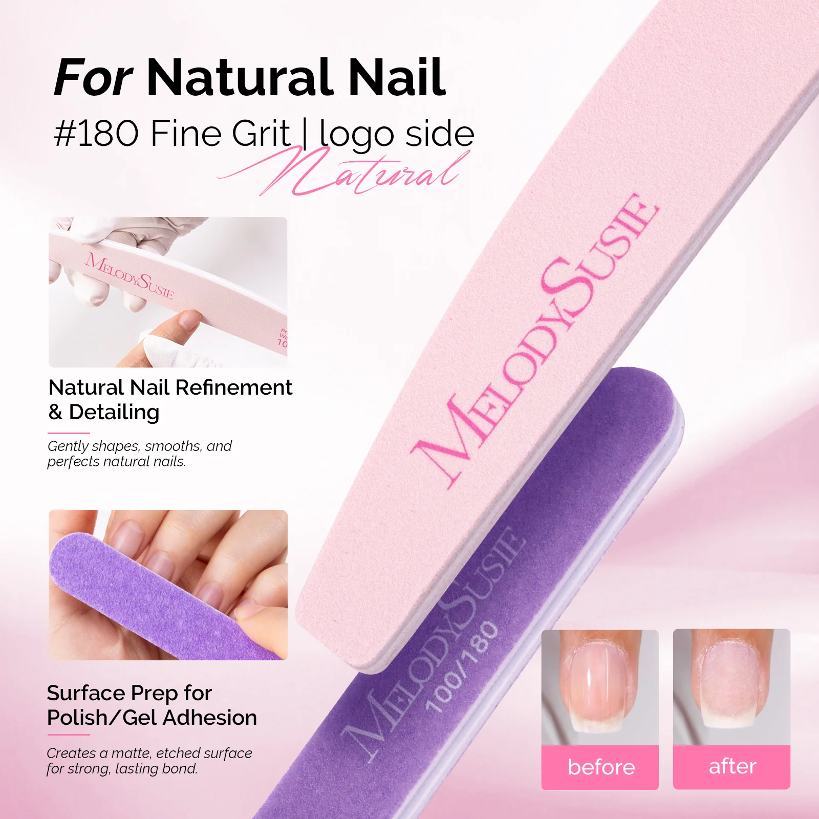 MelodySusie Dual-Sided Nail Files and Buffers Set, 6 Pieces