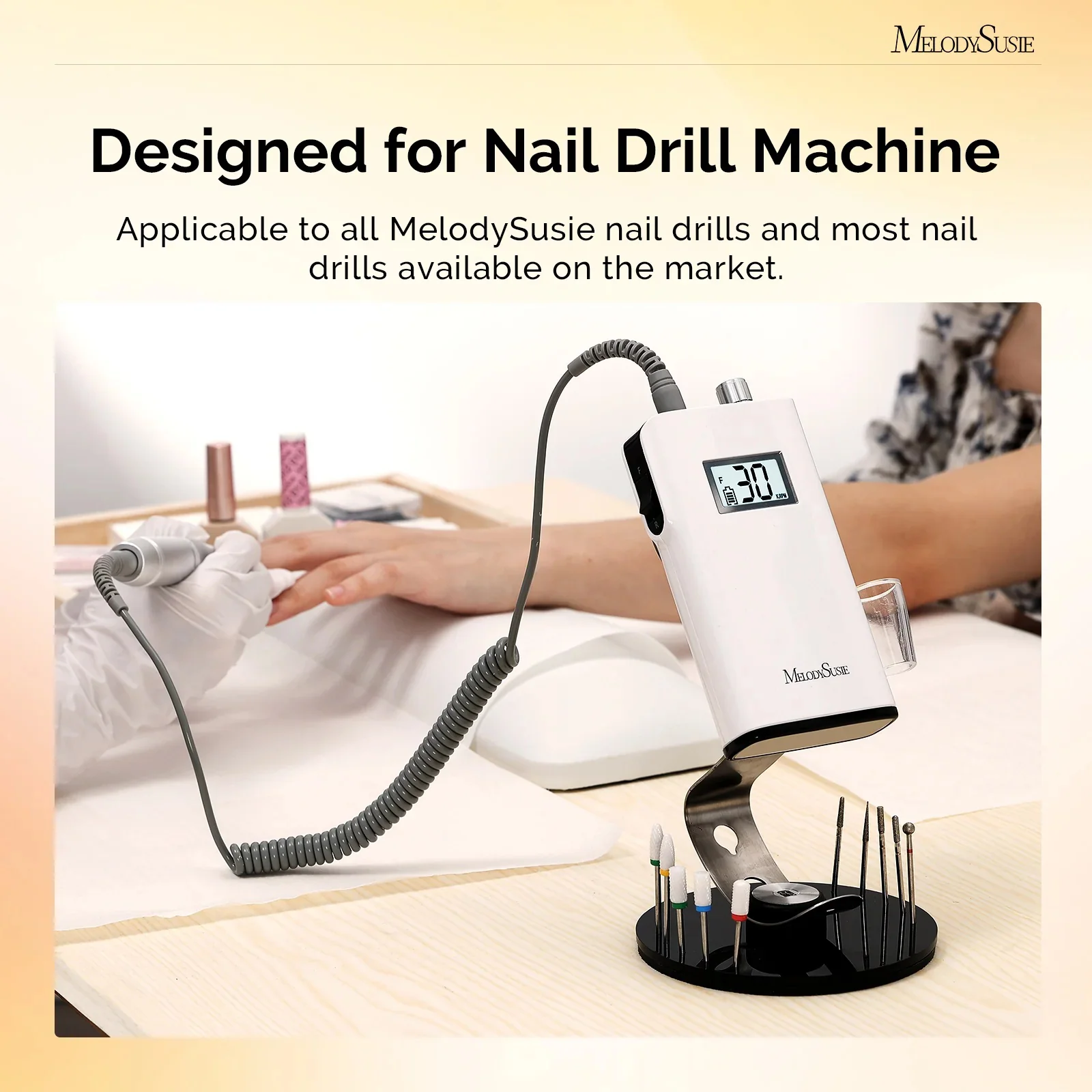 Melodysusie Nail Drill Holder with 10 Holes for 3/32 Inch Bits