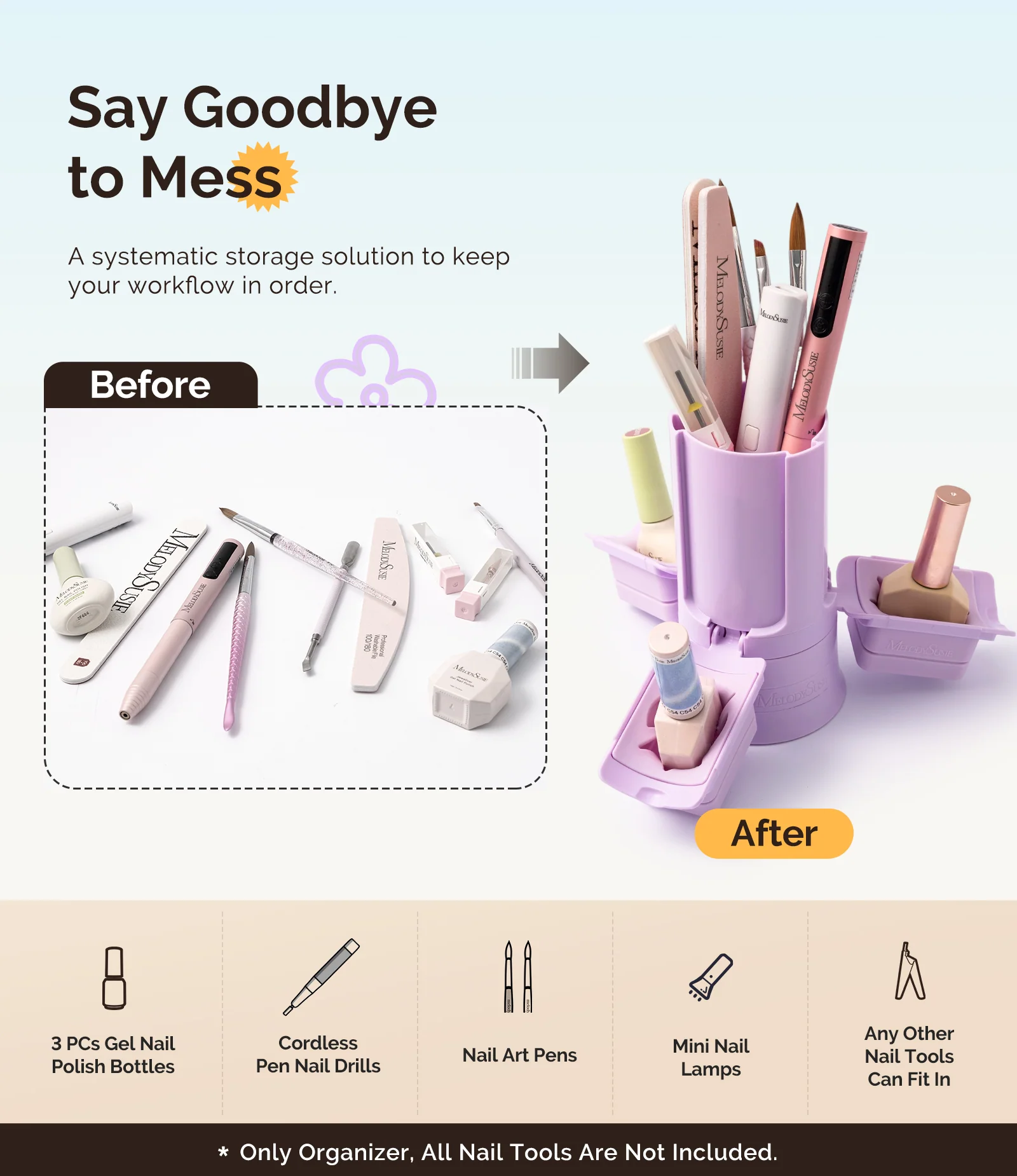 GelCarousel Rotatable Nail Art DIY Station in Purple