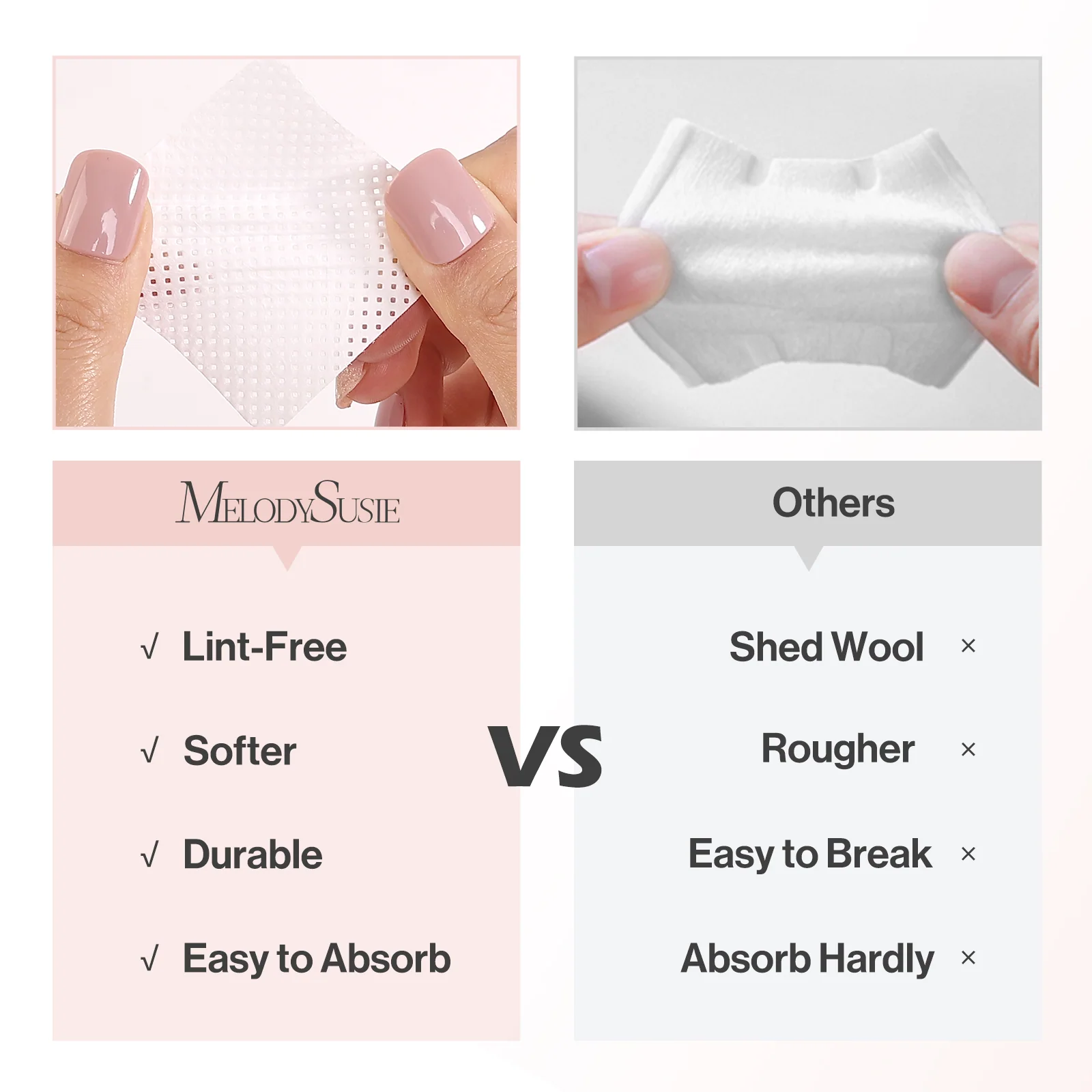 500 Pcs Lint Free Nail Wipes for Gel and Polish Removal