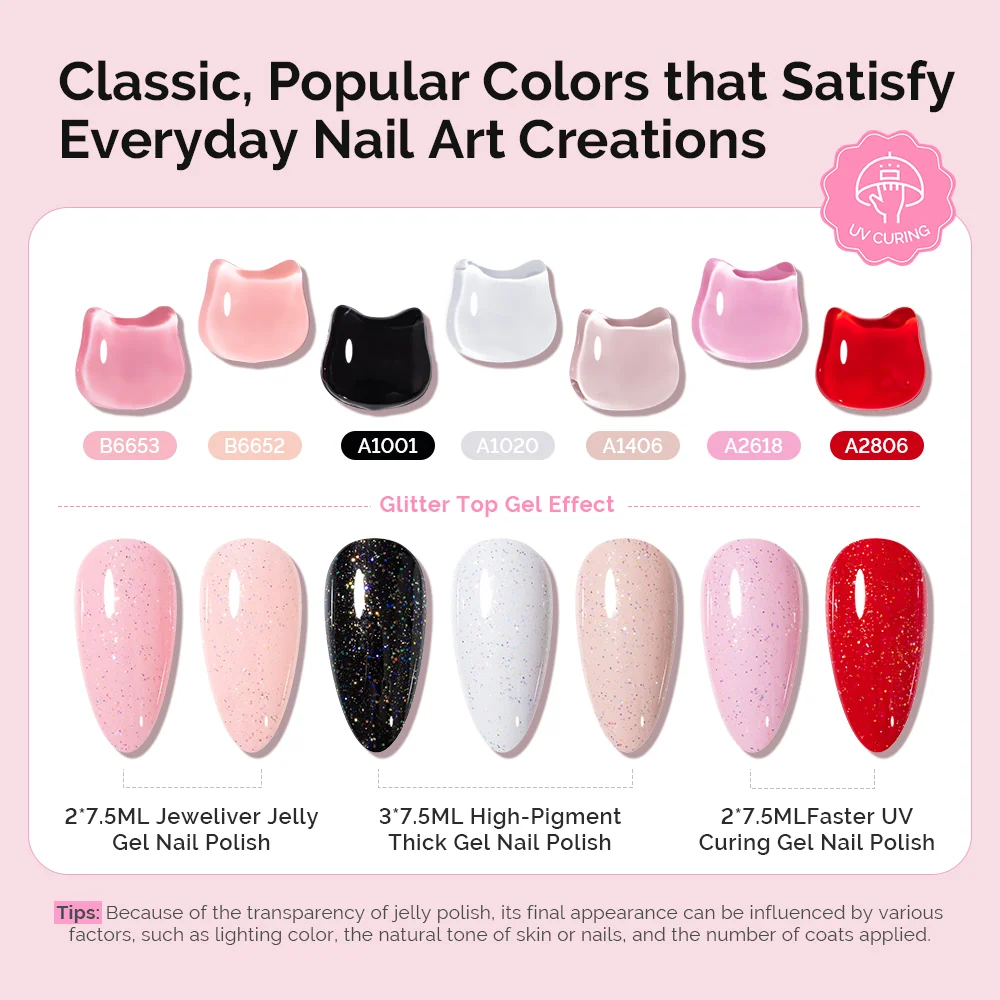 Melodysusie Gel Nail Polish Kit with UV Light for Beginners