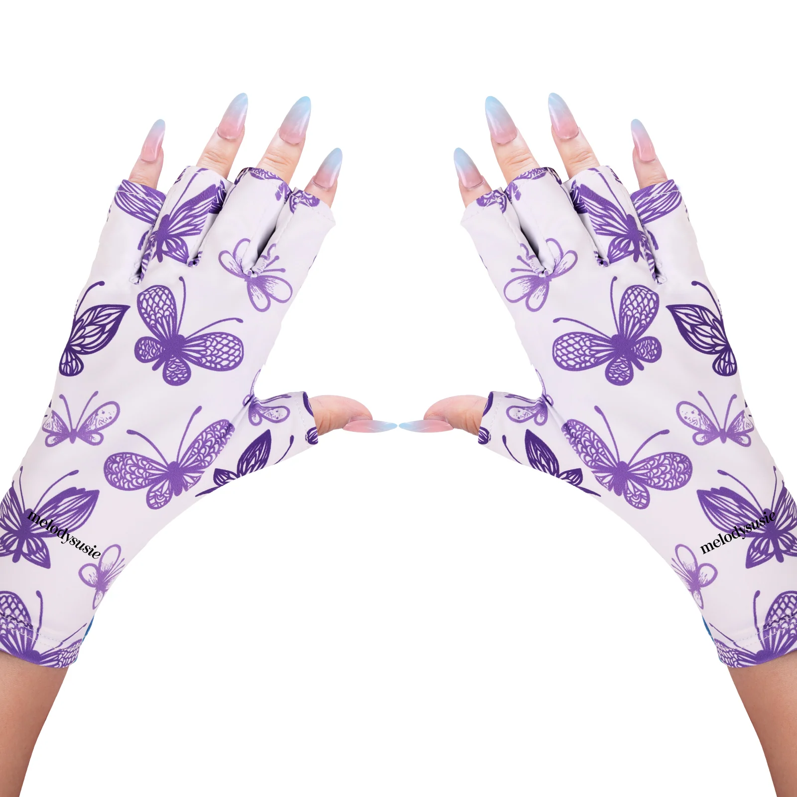 MelodySusie UV Shield 美甲手套 UPF 50+ 防护