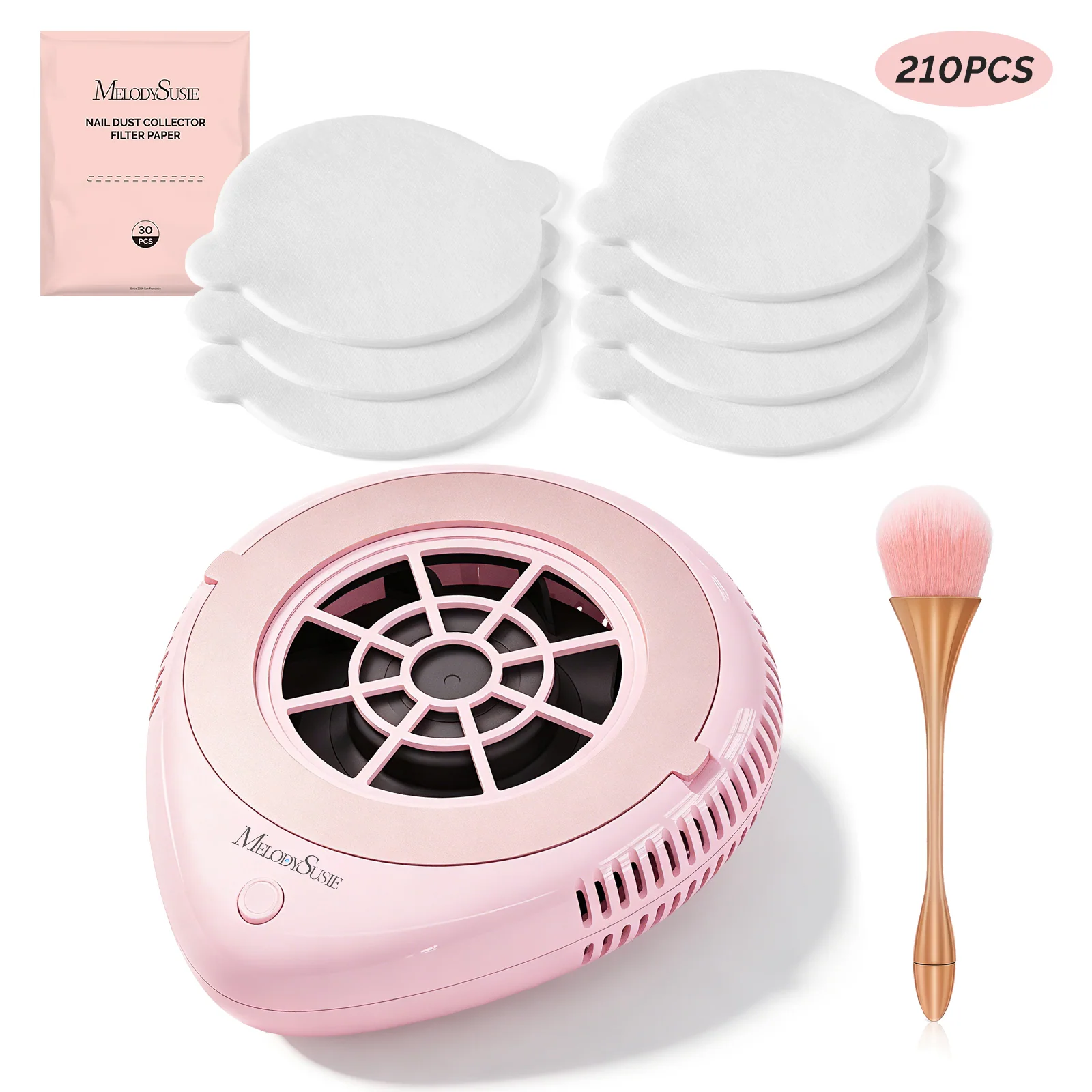 PProR Nail Dust Collector Pink Kit with 3 Speed Settings and 30 Filters