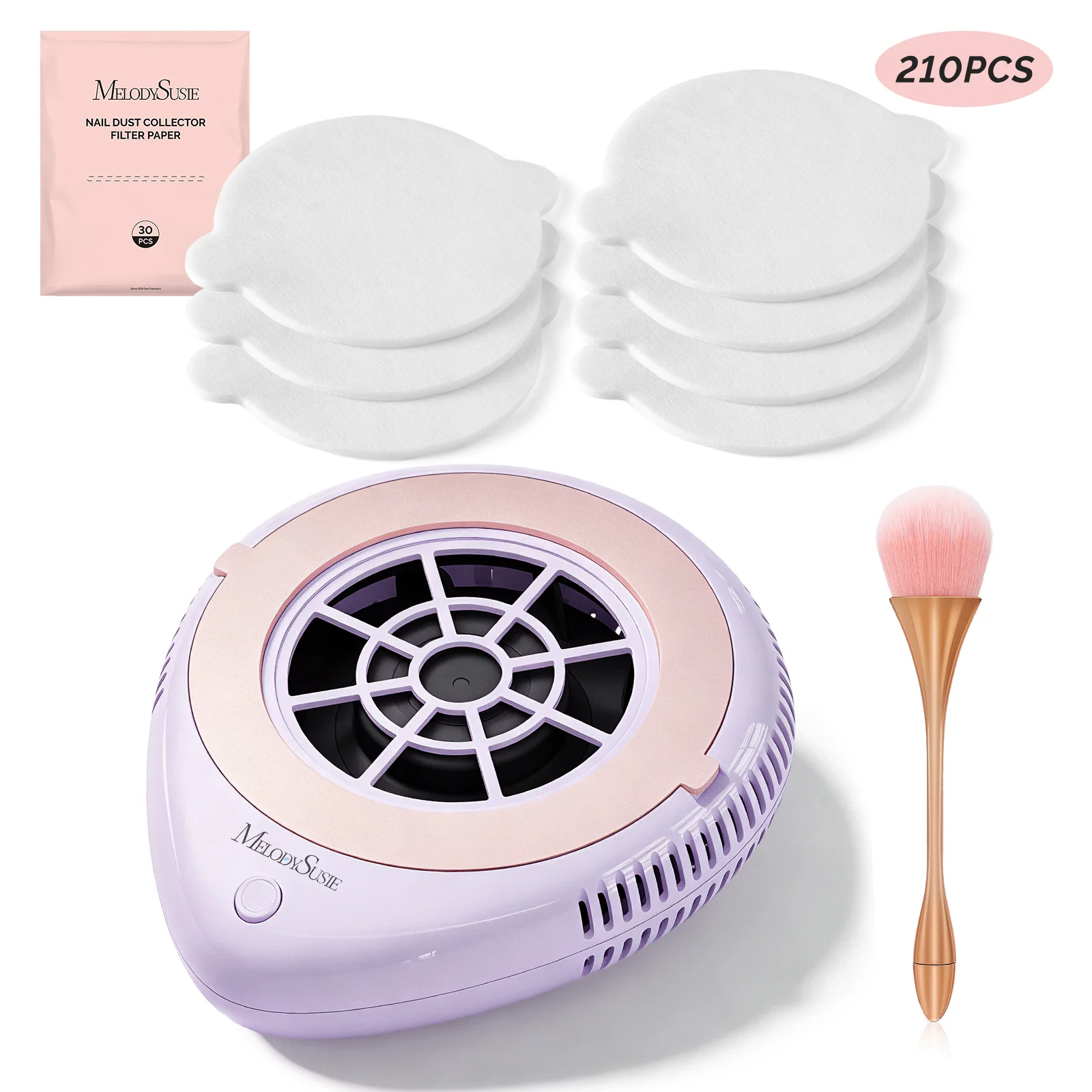 PProR Nail Dust Collector Purple Kit with 3 Speeds and 30 Filter Pads