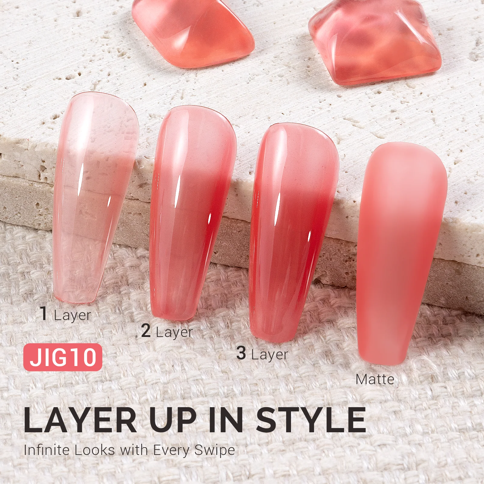 Jeweliver 果冻不含TPO甲油胶 15ml - 粉托帕石 - JIG10