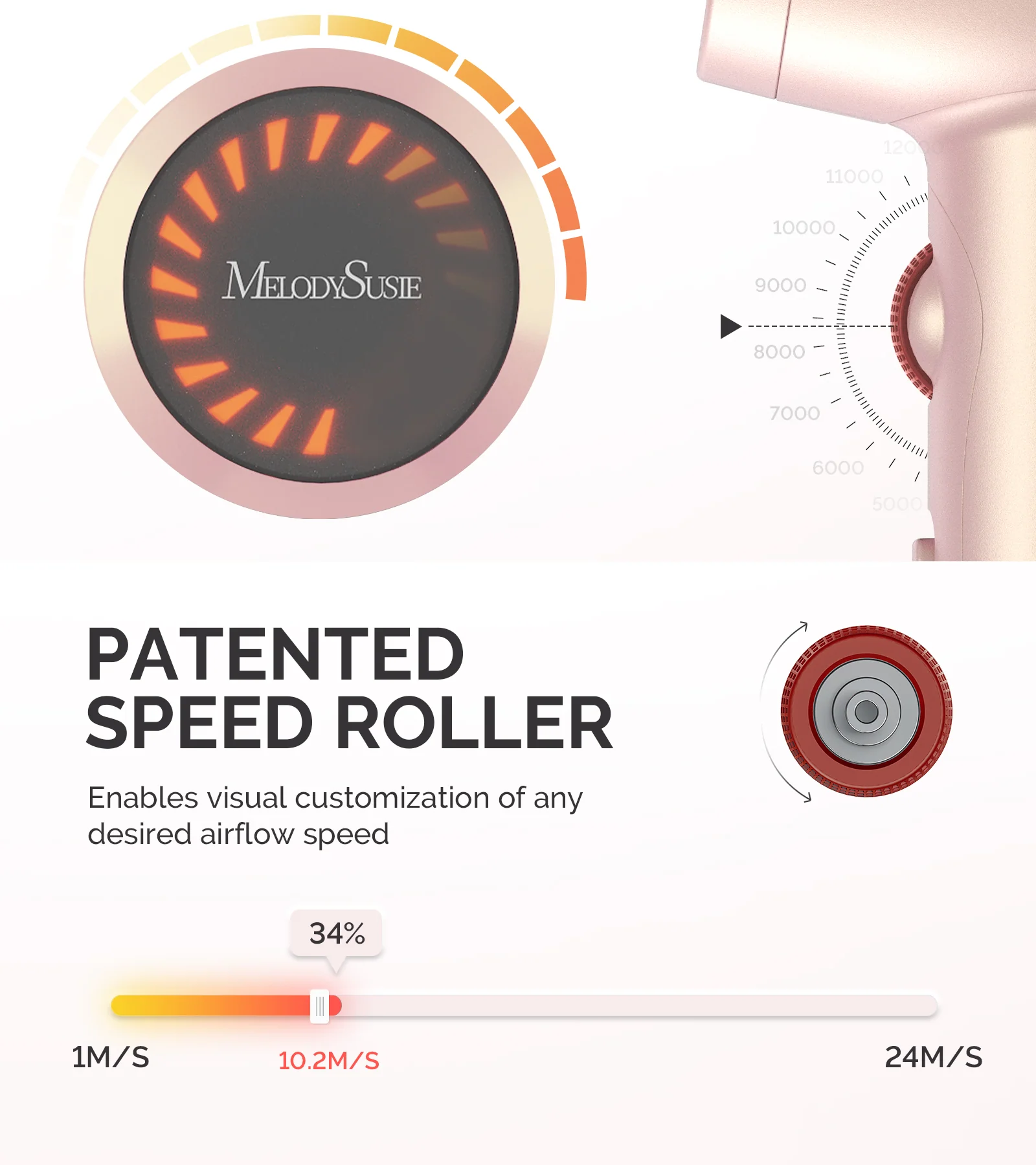 便携式离子吹风机 120,000 RPM 礼盒装 - 玫瑰色（仅限美国）