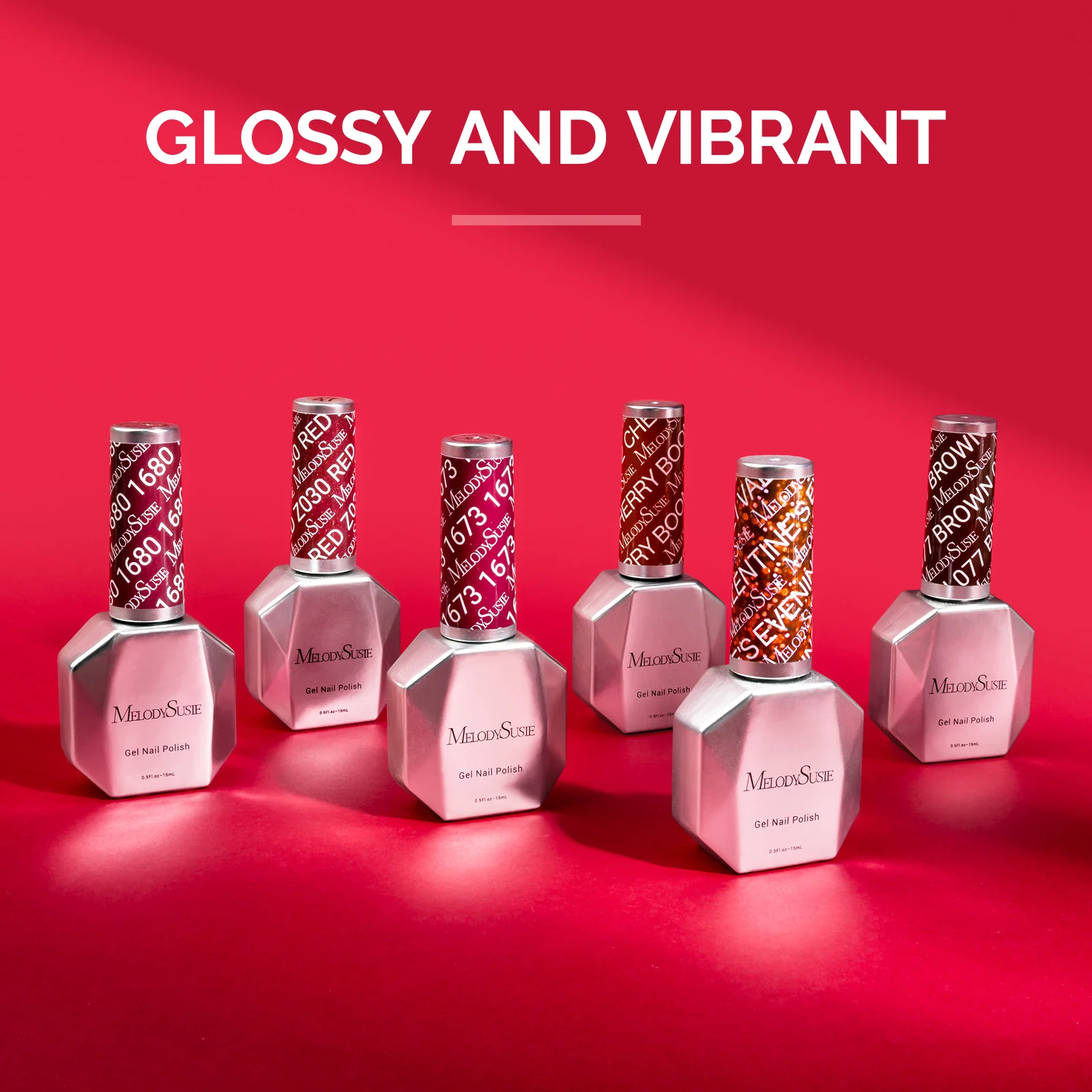 6 Colors TPO-Free Thick Gel Nail Polish Set 15ml -Charm Red