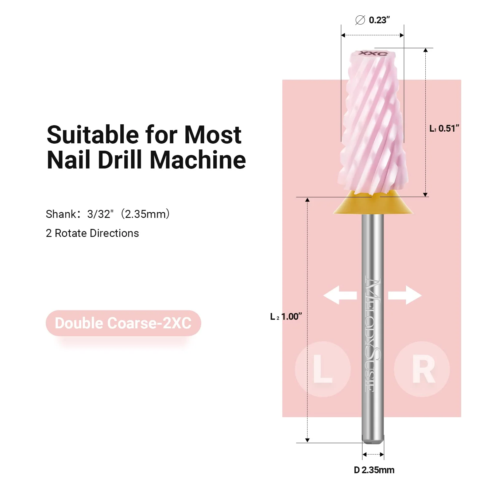 Ceramic Tapered Barrel Nail Drill Bit for Gel and Acrylic Removal