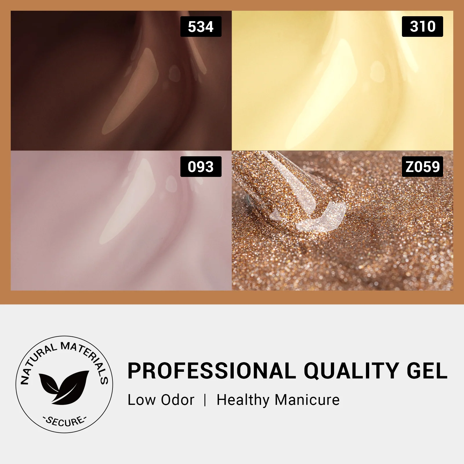 African Grassland 15ml TPO-Free Thick Gel Nail Polish, 4Pcs Autumn Set