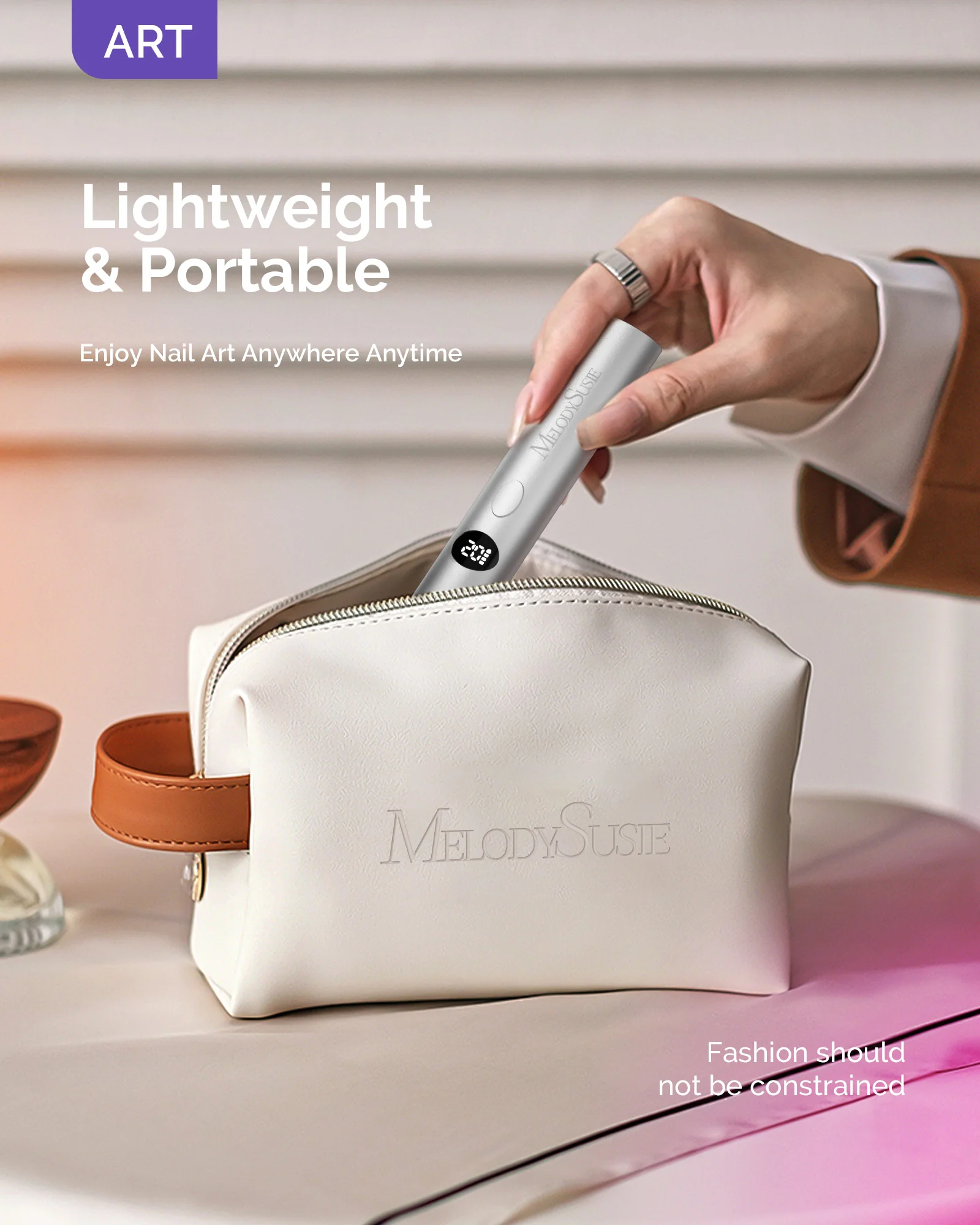 High-Strength Aluminum Alloy Art01G Rechargeable LED/UV Nail Lamp