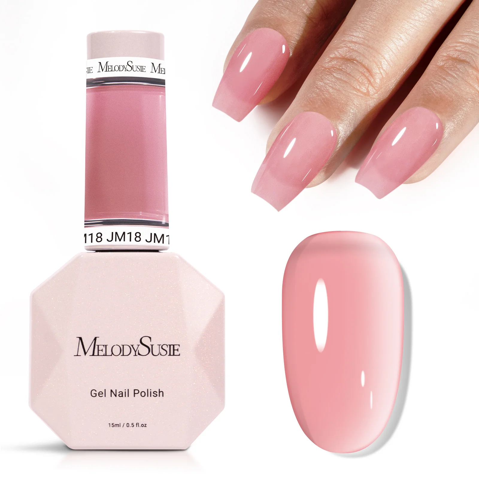 Jeweliver Jelly TPO-Free Gel Nail Polish 0.5 fl oz/15ml - Dark Pink JM18