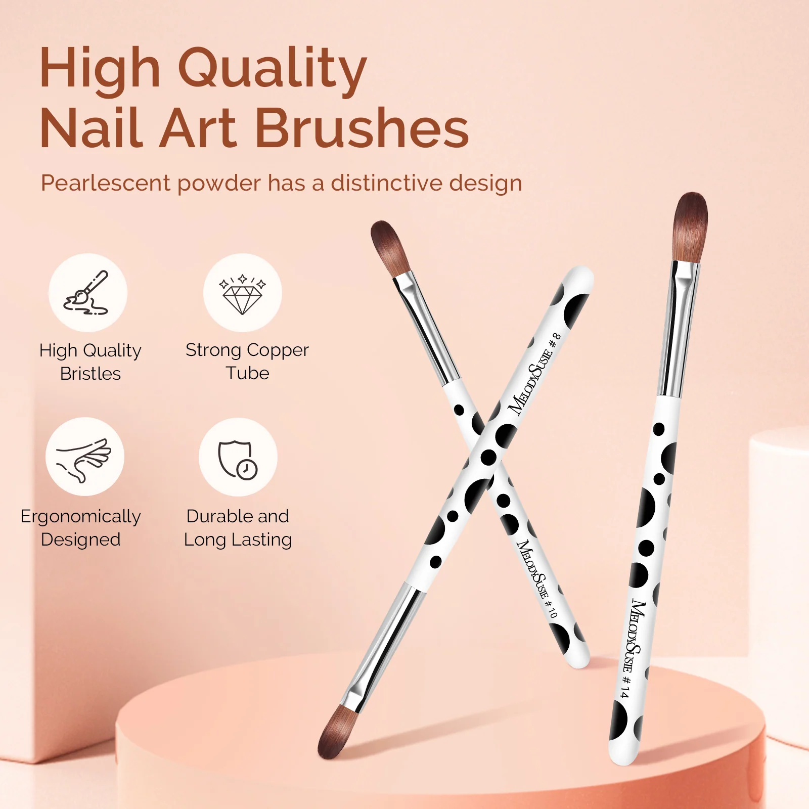 Acrylic Nail Brush Set 3Pcs in White for Acrylic Manicures