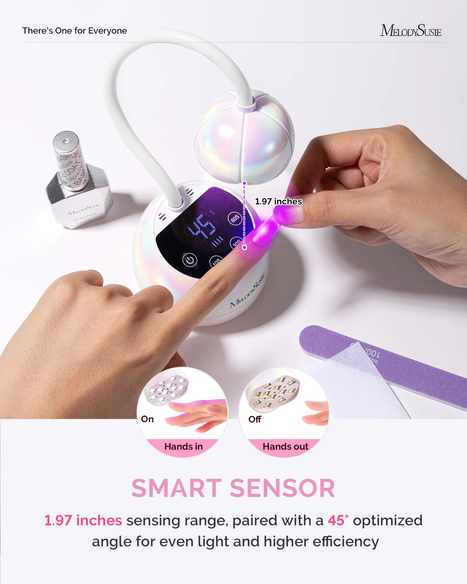 P-ArtM2 Gooseneck Cordless UV Nail Lamp in Pearl White