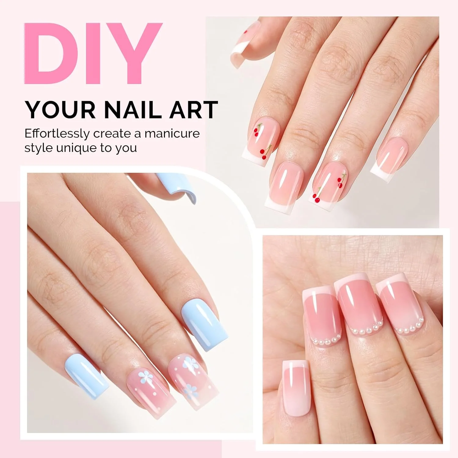 160Pcs Half Matte Clear Acrylic Full Cover Nail Tips, 16 Sizes