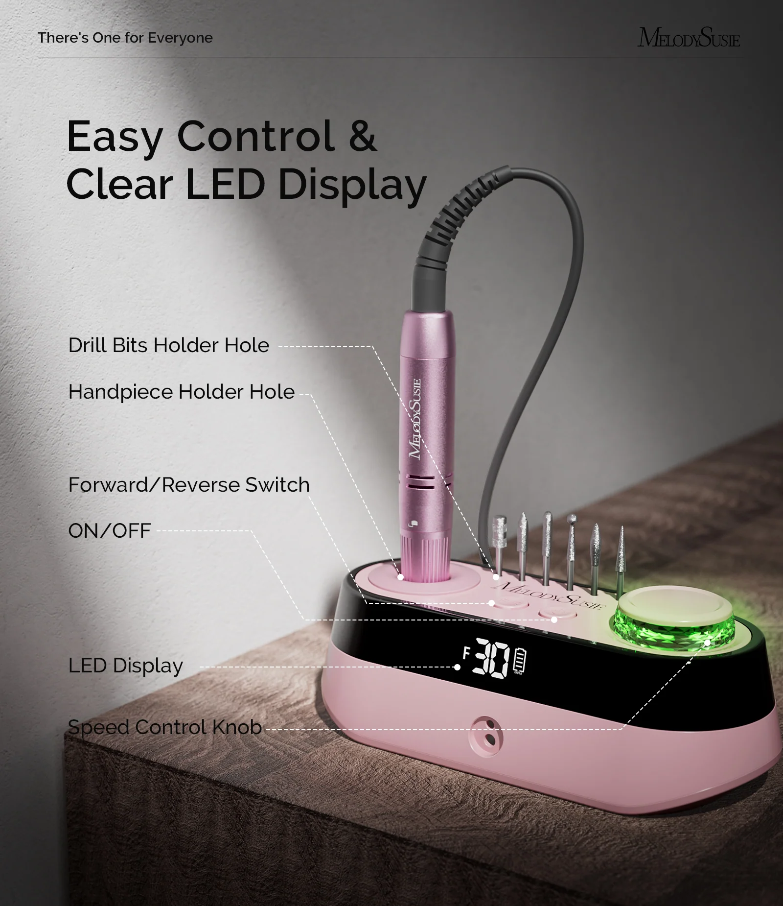 SC320A 桌面多功能美甲打磨机 30,000RPM - Pink