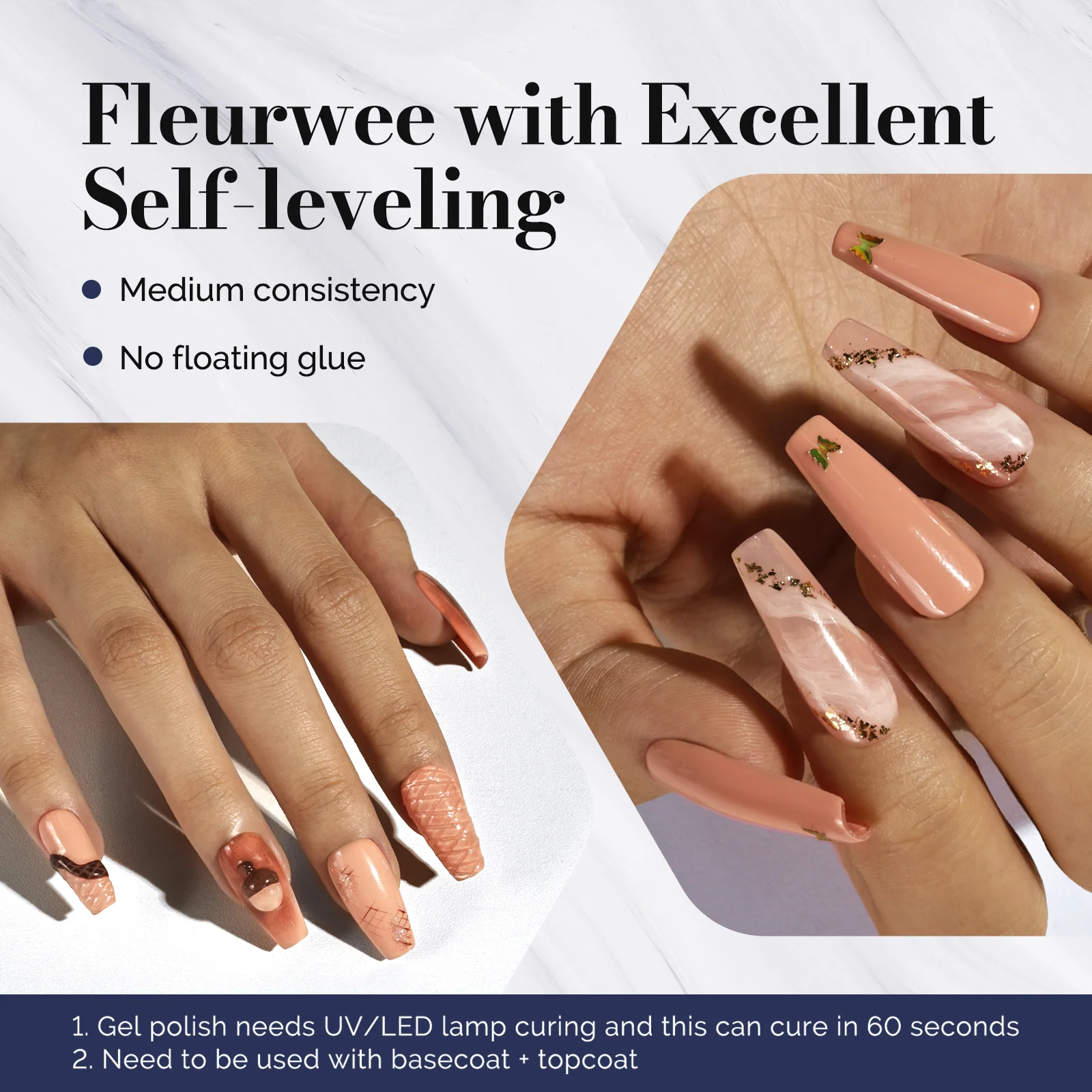 Fleurwee 不含 HEMA、不含 HPMA、不含 TPO 植物基凝胶指甲油 0.5 fl oz/15ml - P47 Pinecone Brown